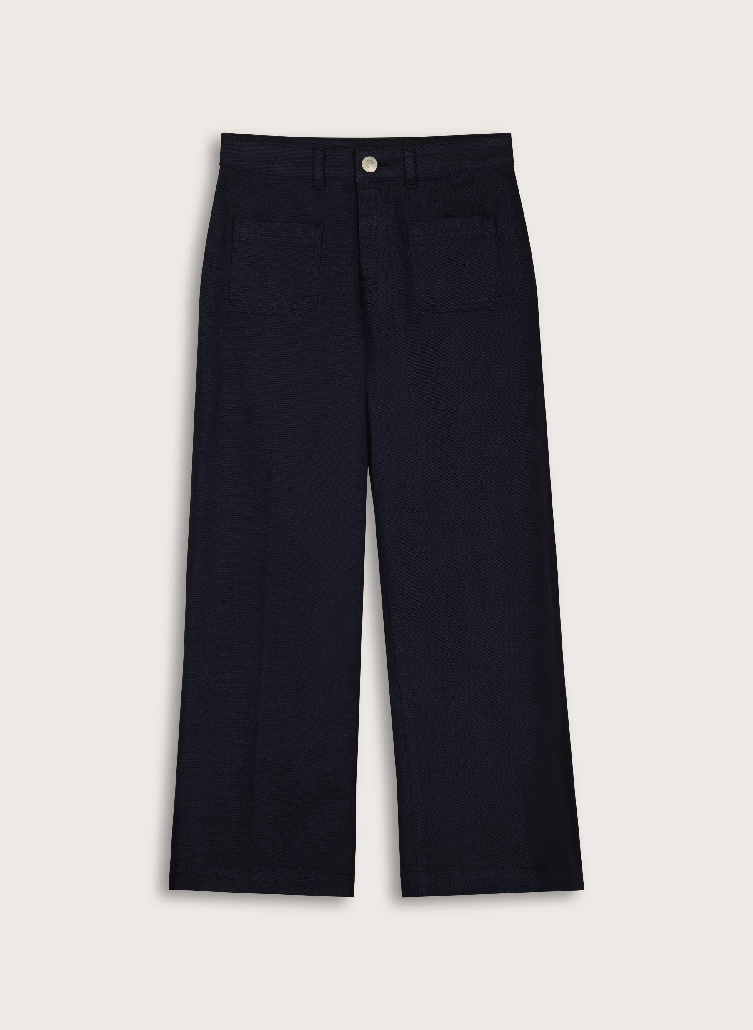 Jena Organic Cotton Stretch Wide Crop Jeans | French Navy