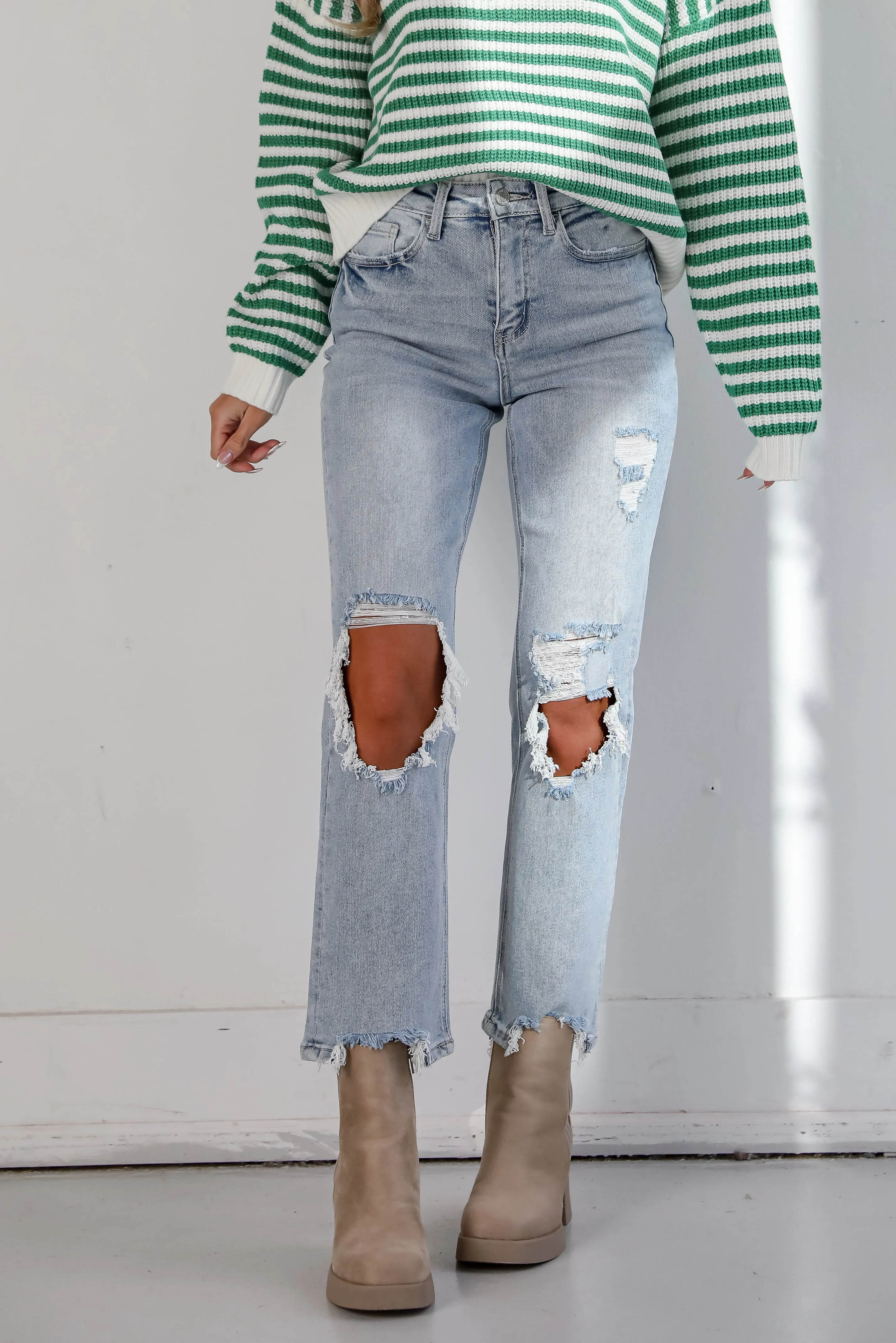 Jodie Light Wash Distressed 90s Vintage Dad Jeans