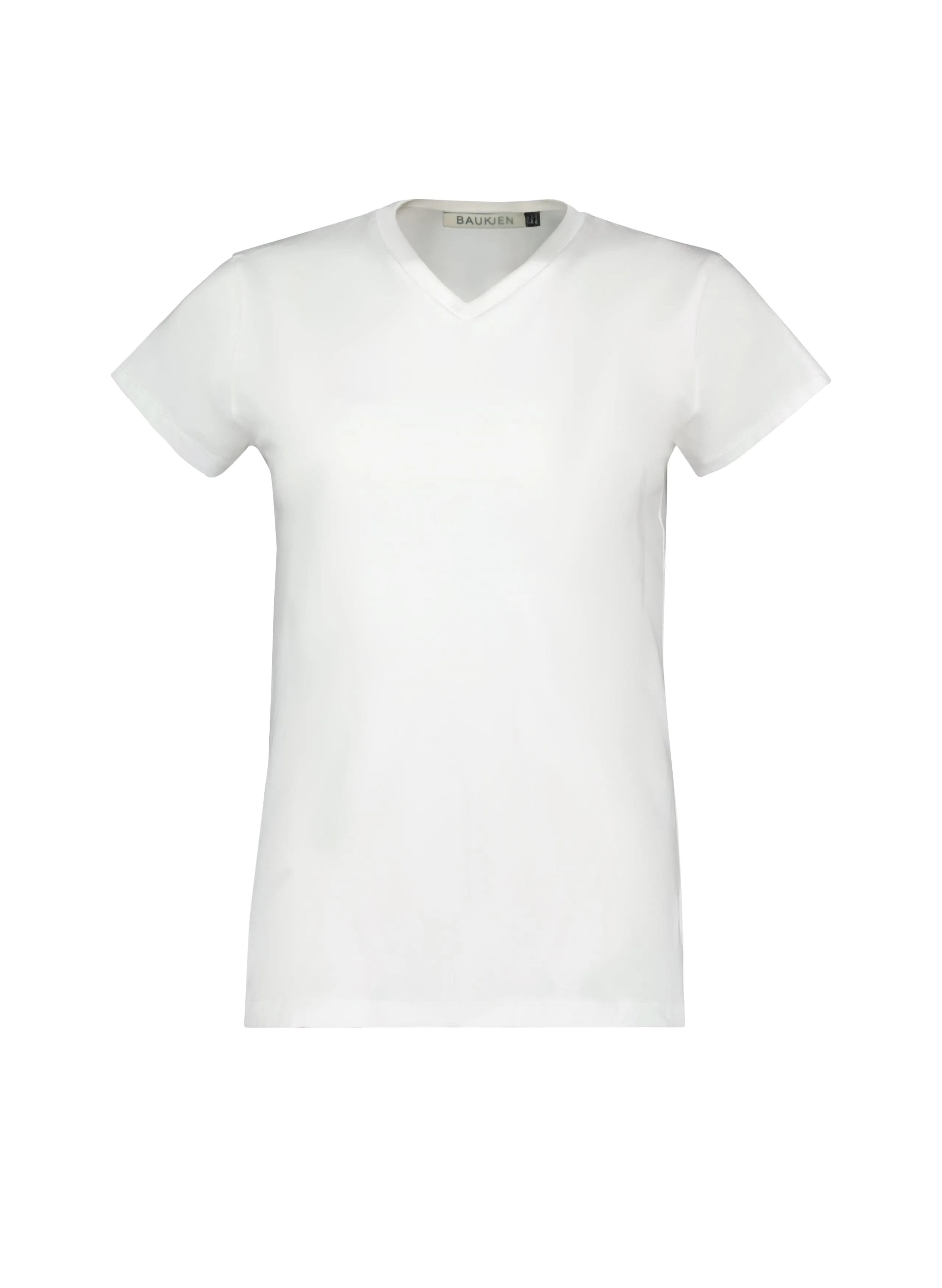 Kiana Organic Cotton V-Neck Slim T-Shirt | Pure White