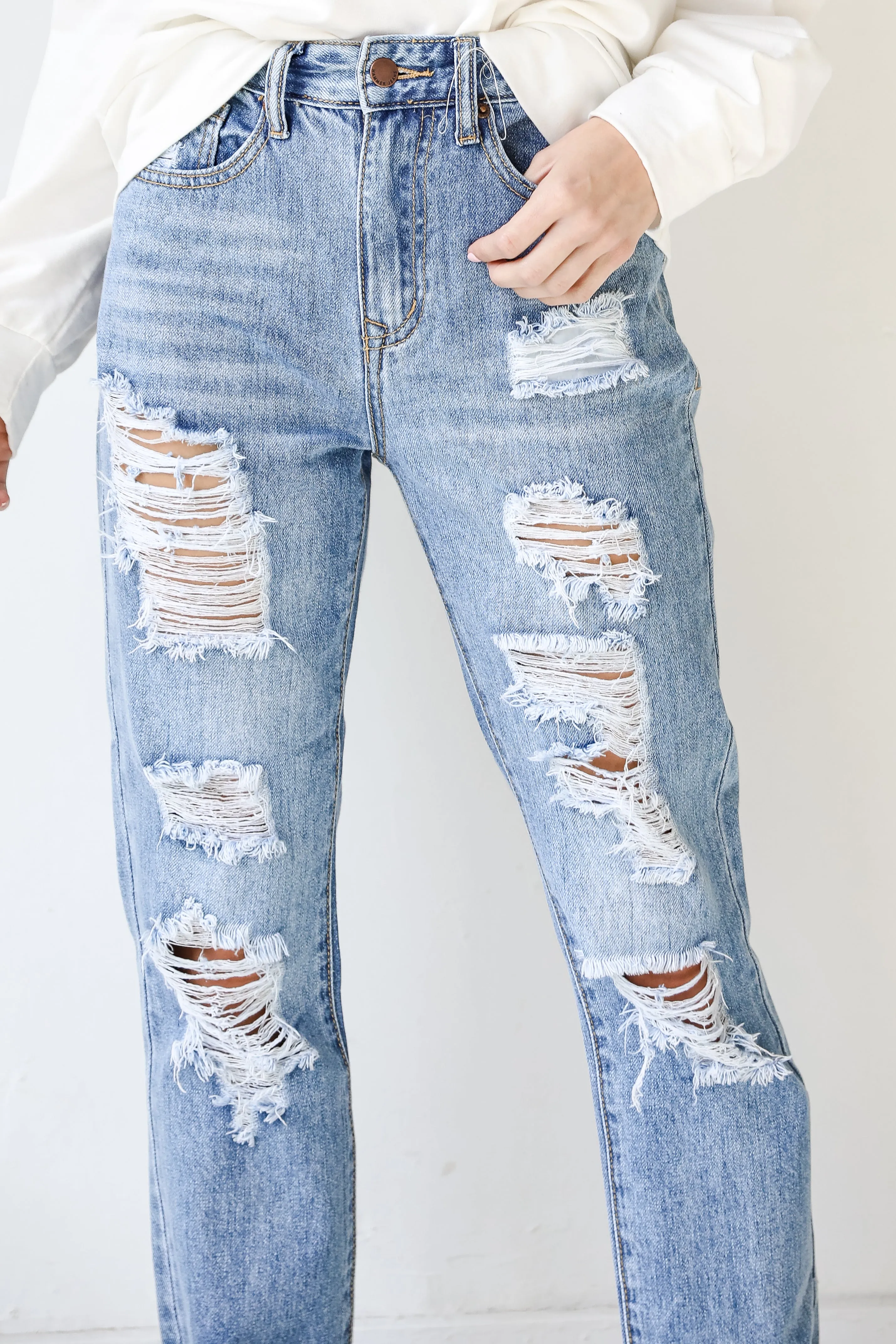 Kiley Distressed Boyfriend Jeans