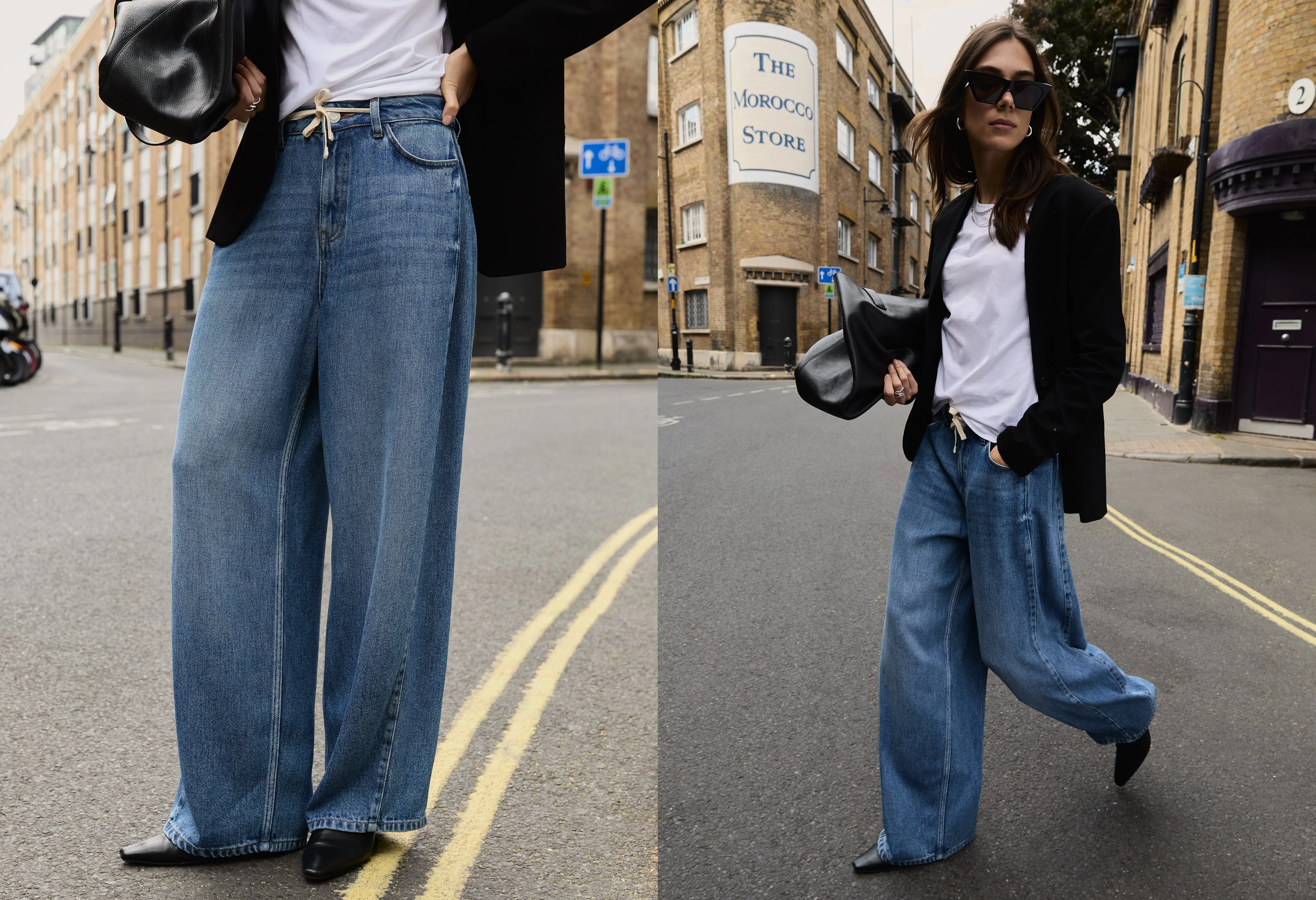 Leonor TENCEL? Tie Front?Wide Leg Jeans | Mid Wash Indigo