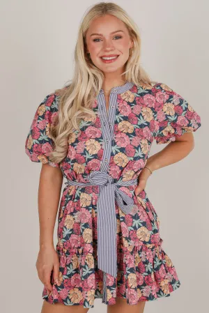 Live Life To The Fullest Navy Floral Mini Dress