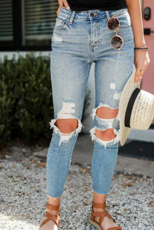 Lola High Waist Distressed Skinny Jeans