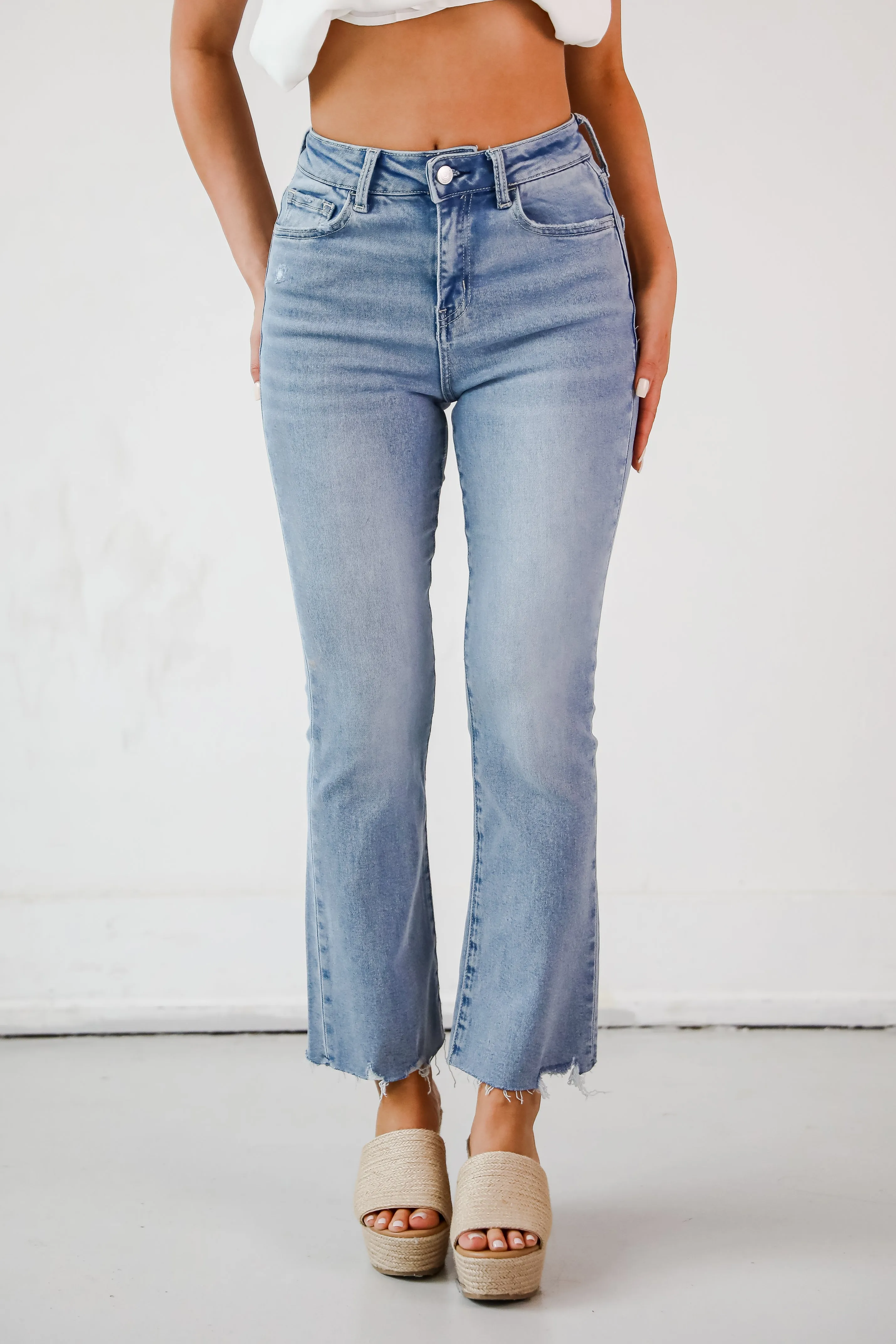 Madelyn Light Wash High-Rise Kick Flare Jeans