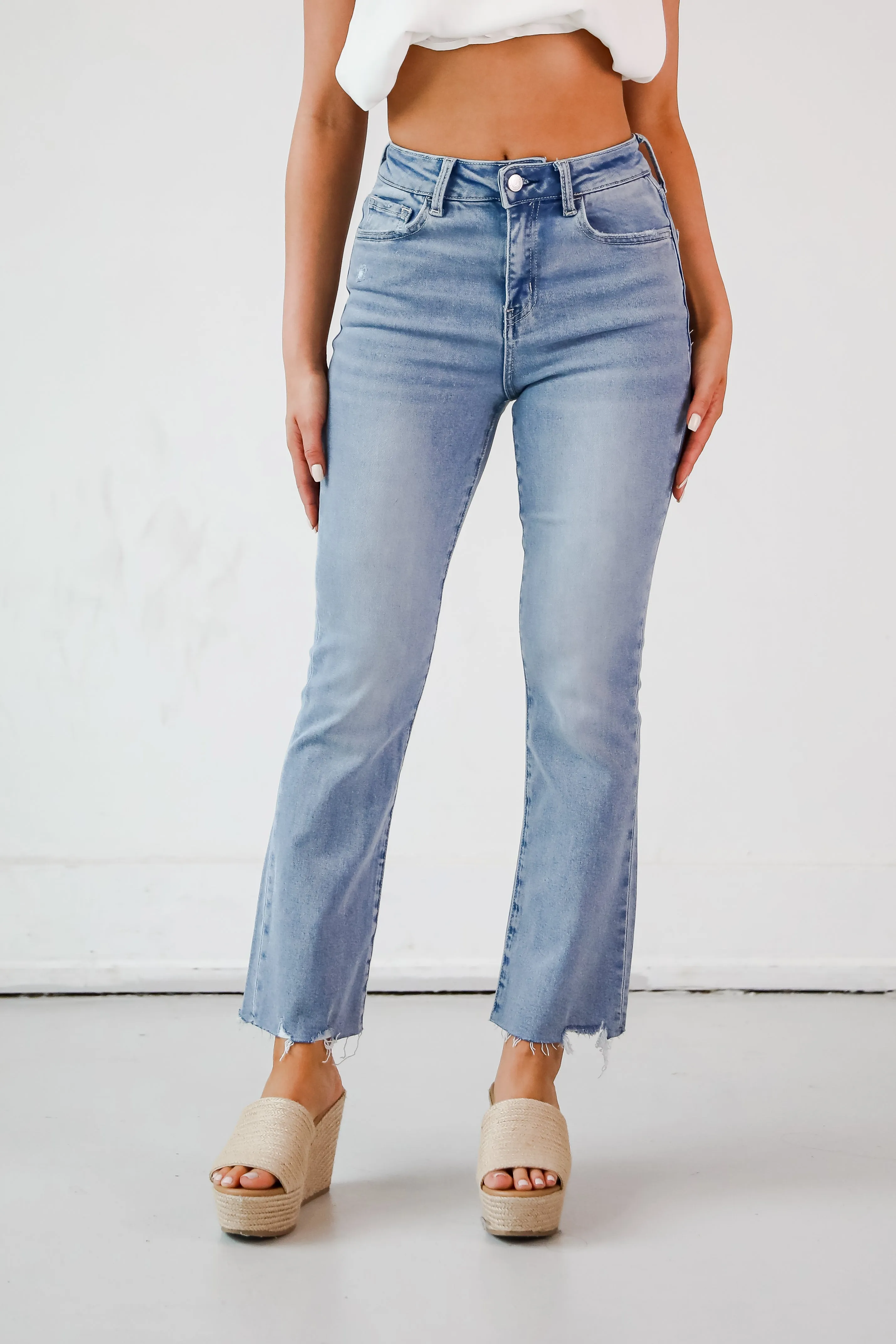 Madelyn Light Wash High-Rise Kick Flare Jeans