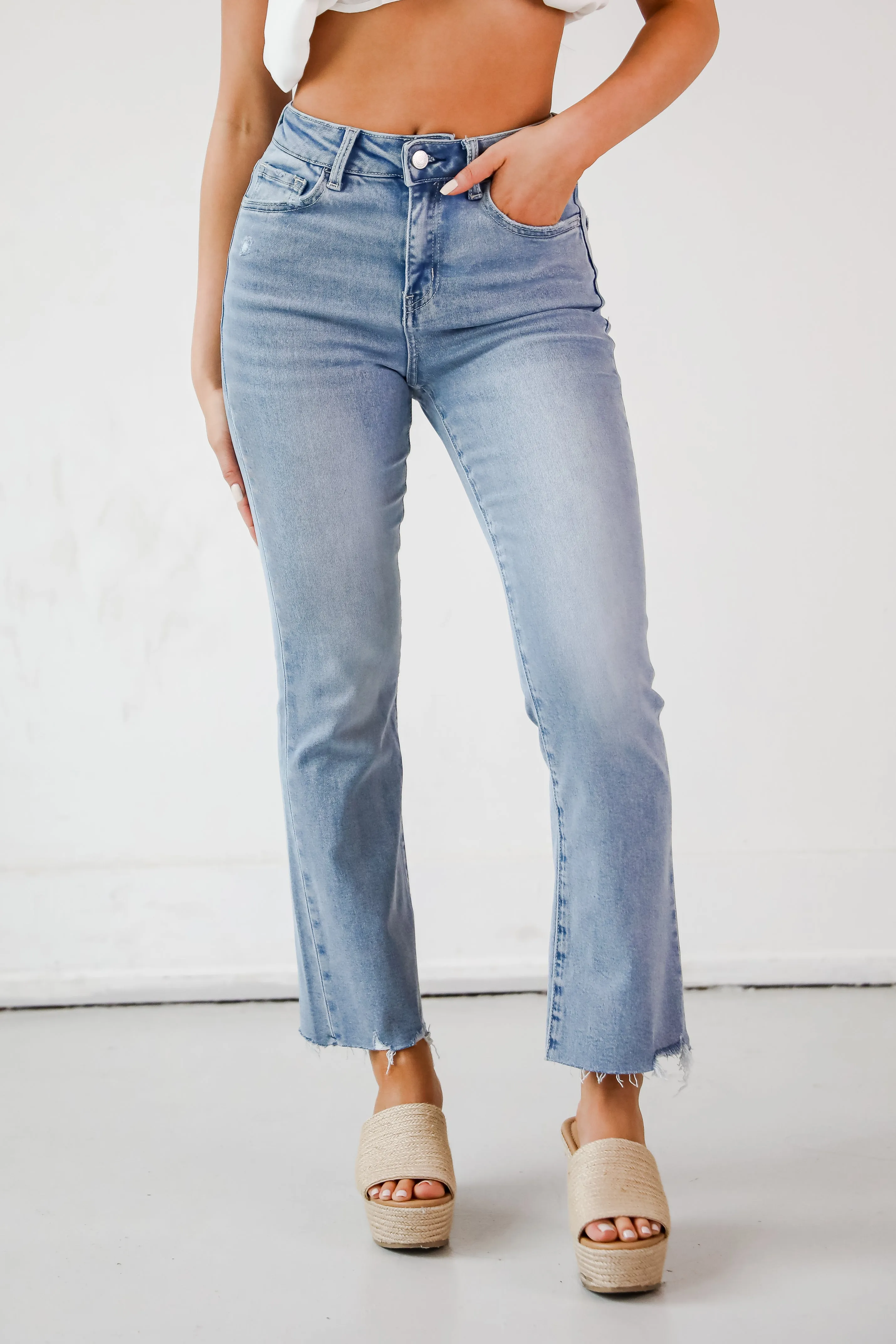 Madelyn Light Wash High-Rise Kick Flare Jeans