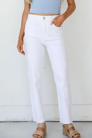 Makin' It Trendy White Straight Leg Jeans