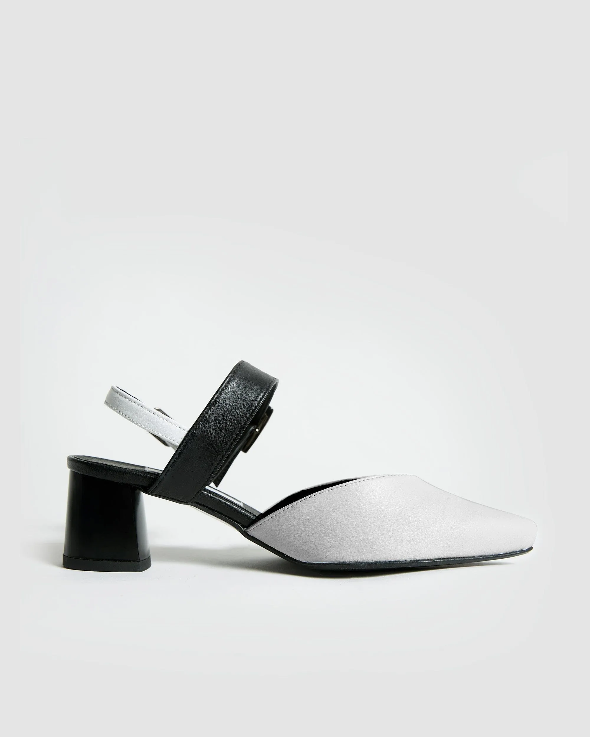 Marilyn Women's Vegea? Grape Leather Slingback Heels | Black & White