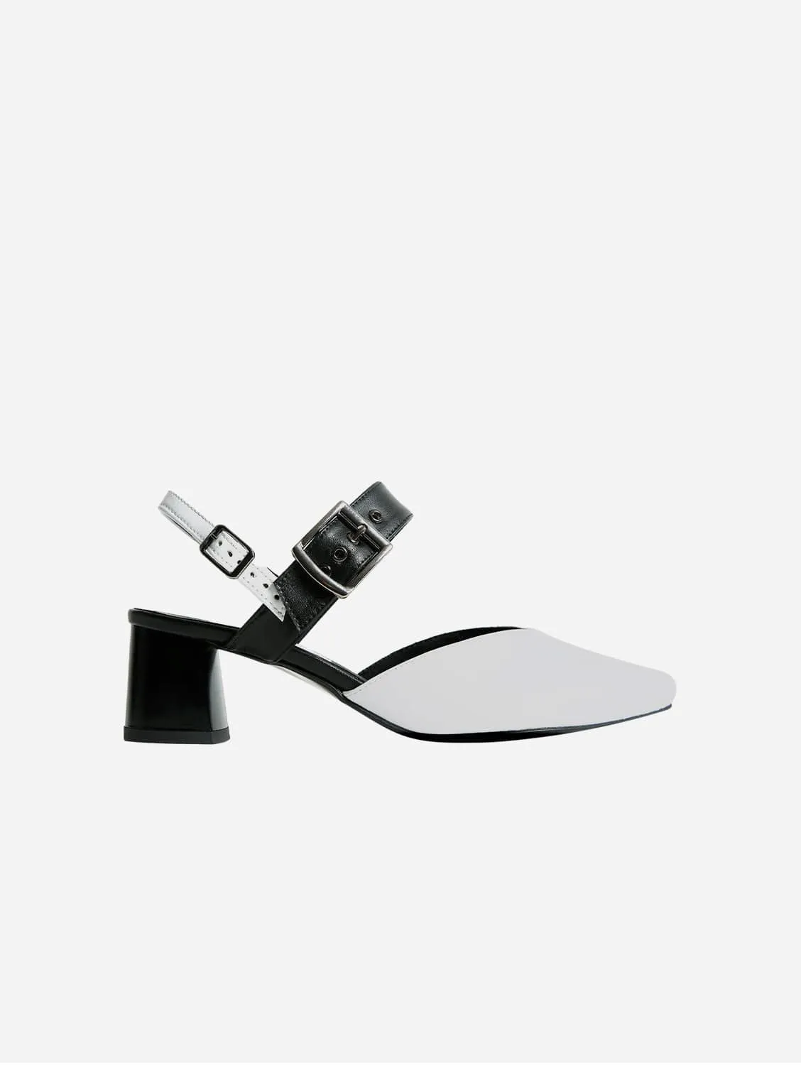 Marilyn Women's Vegea? Grape Leather Slingback Heels | Black & White