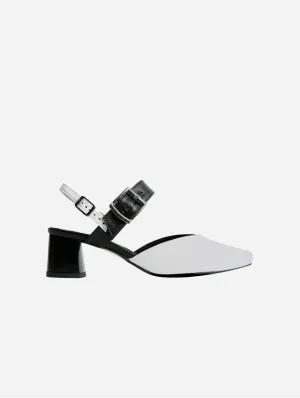 Marilyn Women's Vegea? Grape Leather Slingback Heels | Black & White