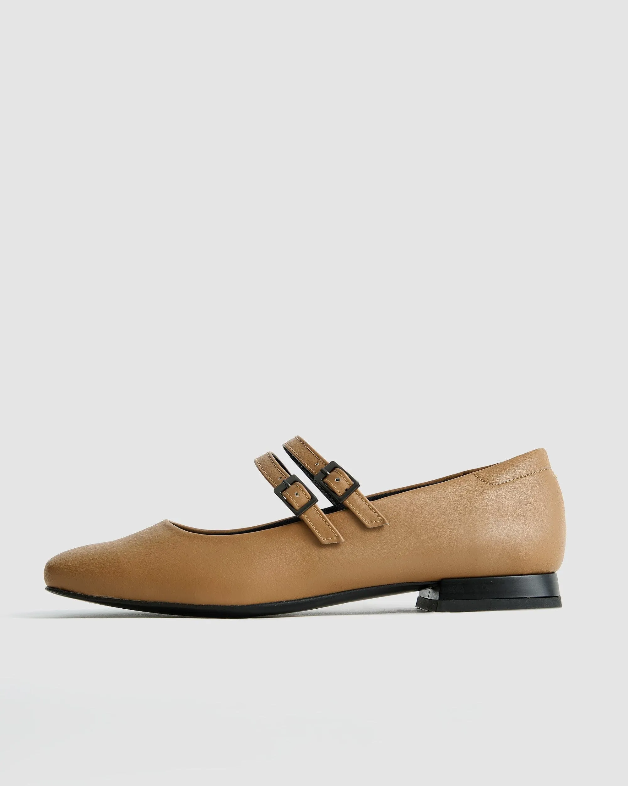 Mary Jane Women's Vegea? Grape Leather Vegan Pumps | Caramel