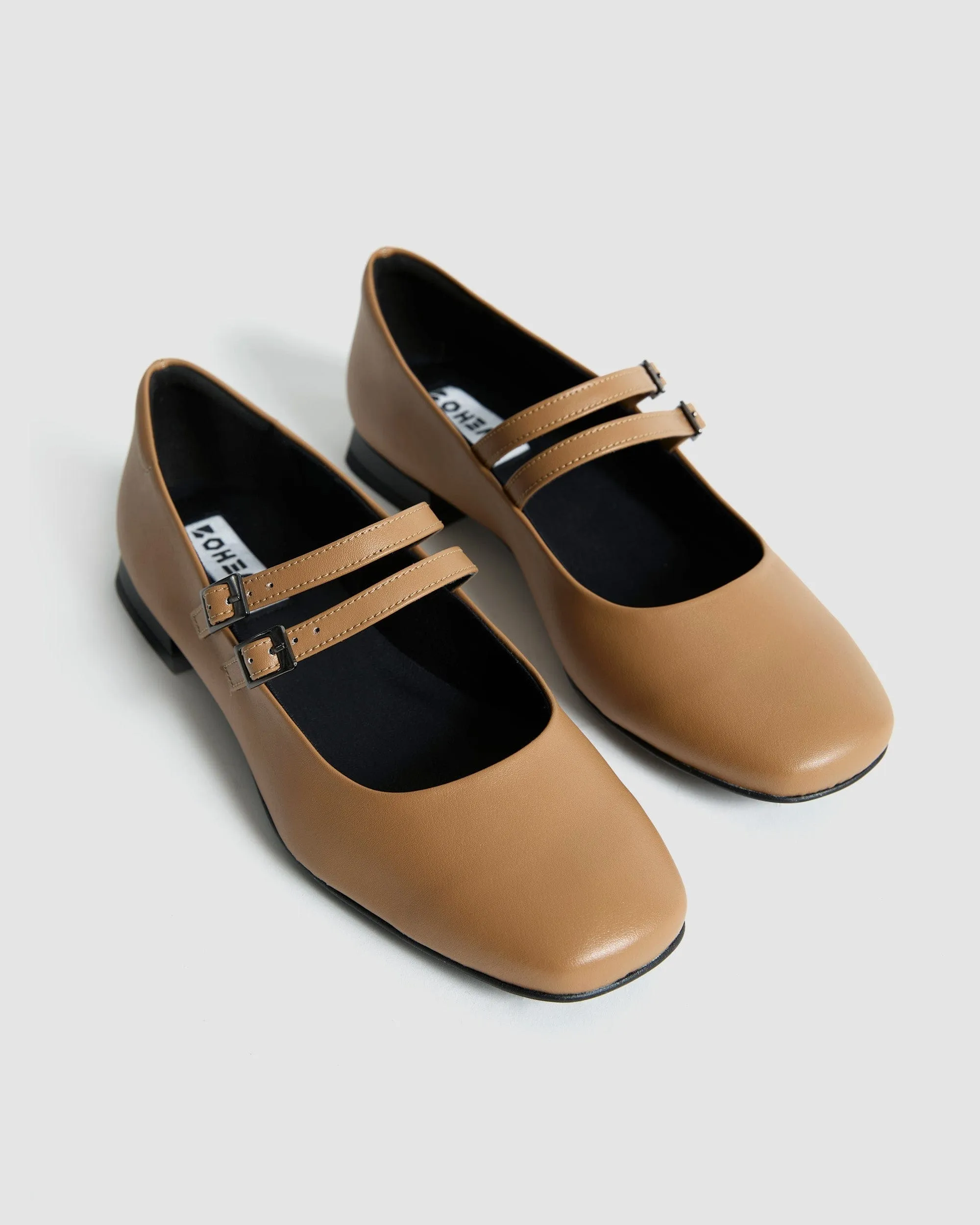 Mary Jane Women's Vegea? Grape Leather Vegan Pumps | Caramel