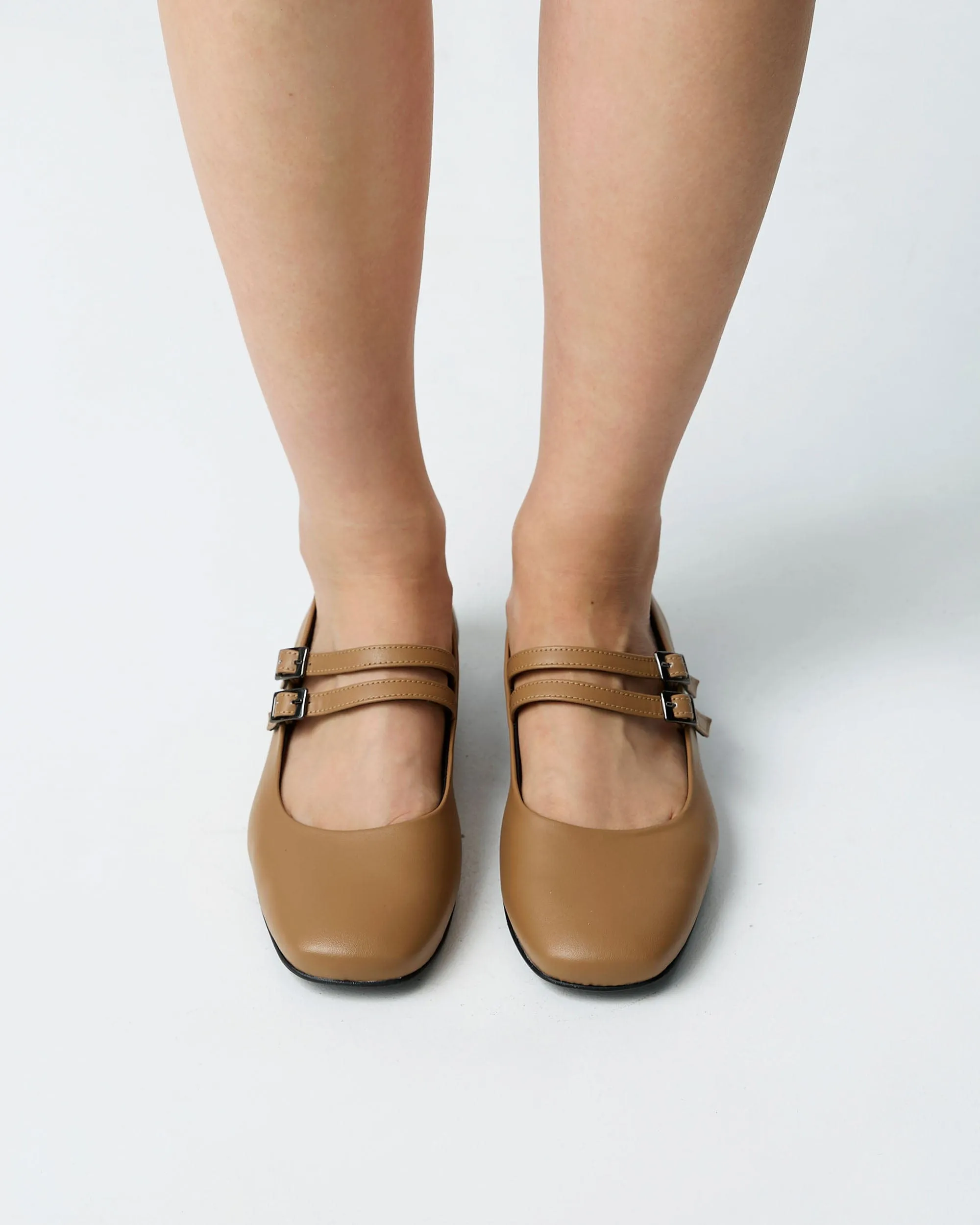 Mary Jane Women's Vegea? Grape Leather Vegan Pumps | Caramel