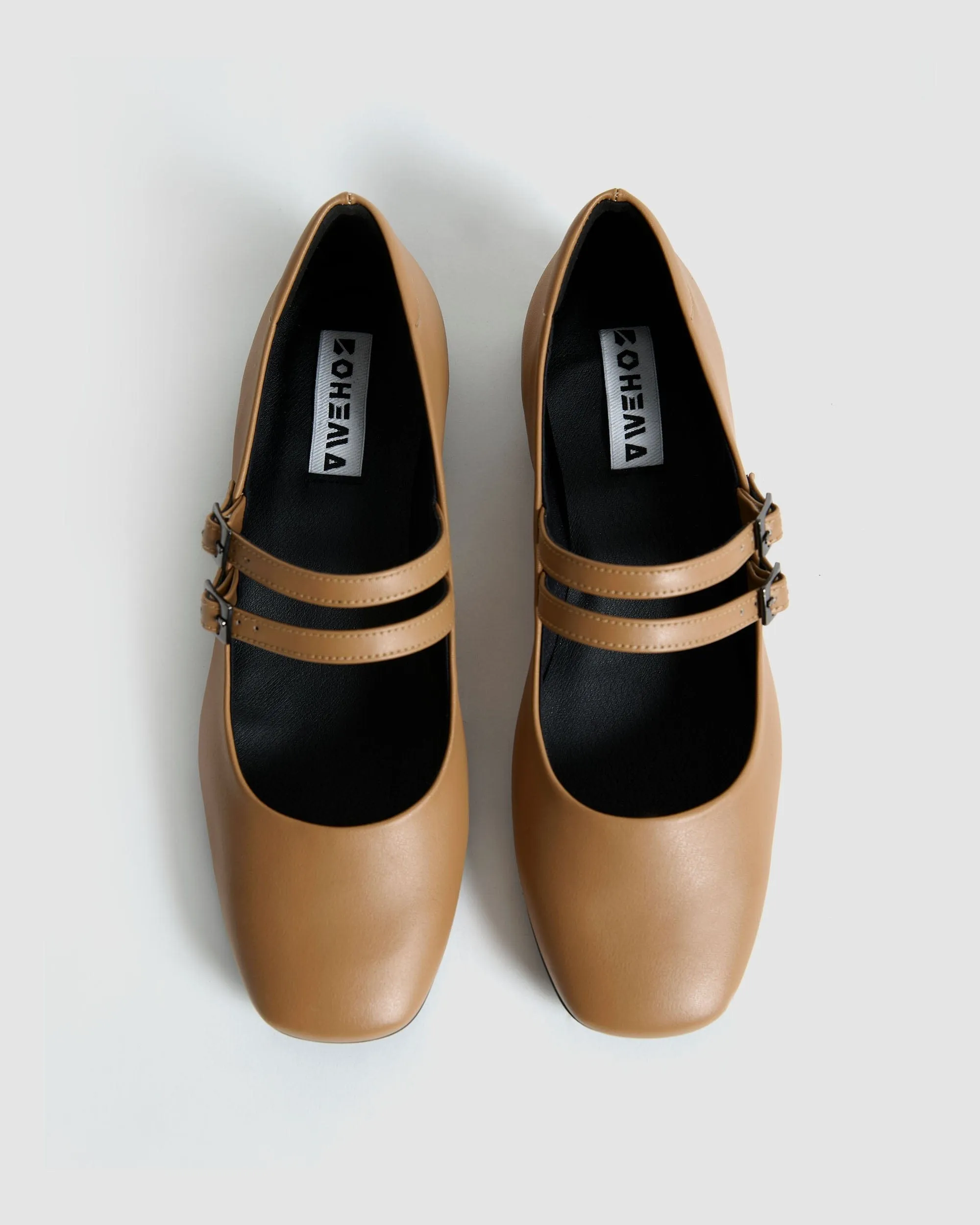 Mary Jane Women's Vegea? Grape Leather Vegan Pumps | Caramel