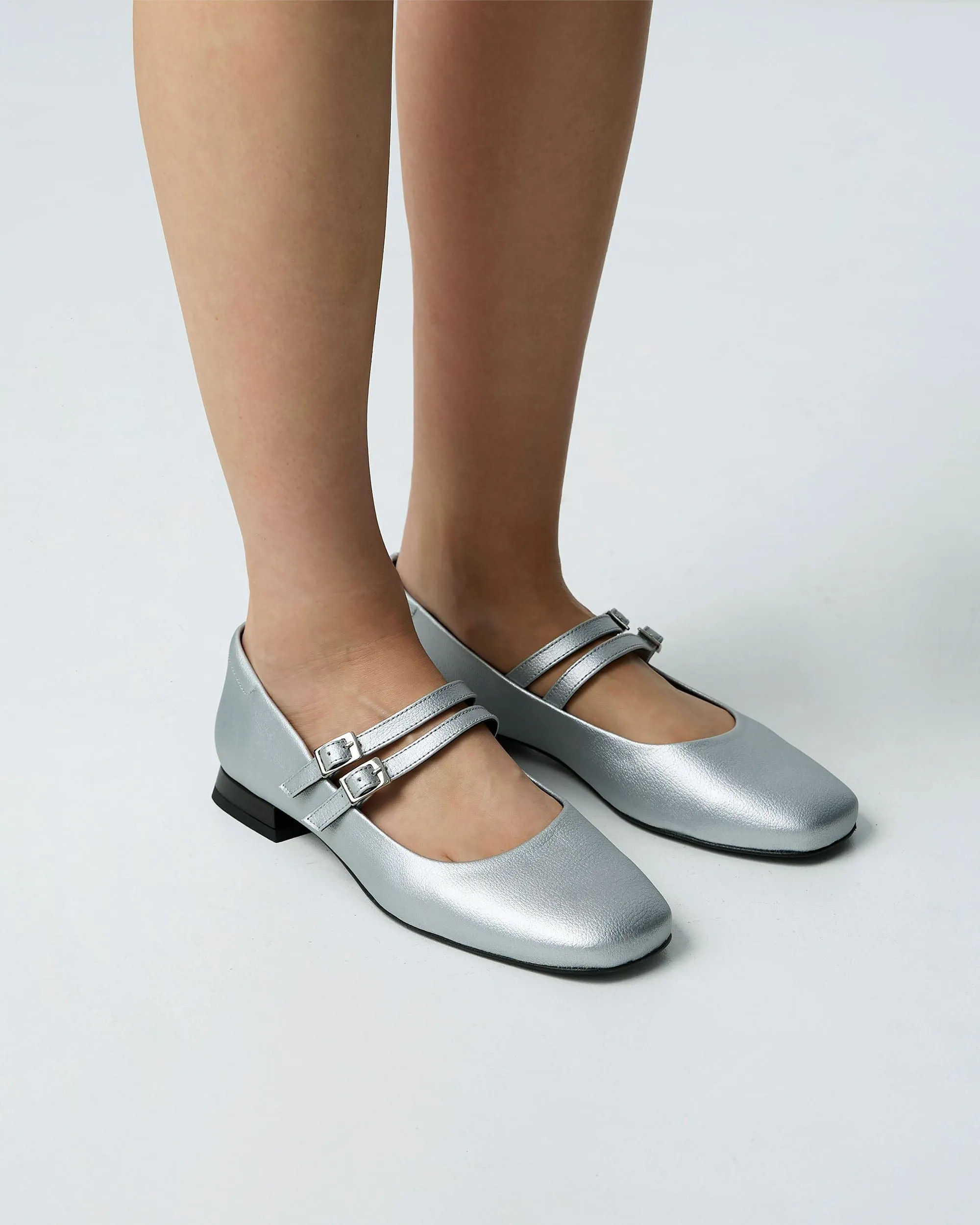Mary Jane Women's Vegea? Grape Leather Vegan Pumps | Metallic