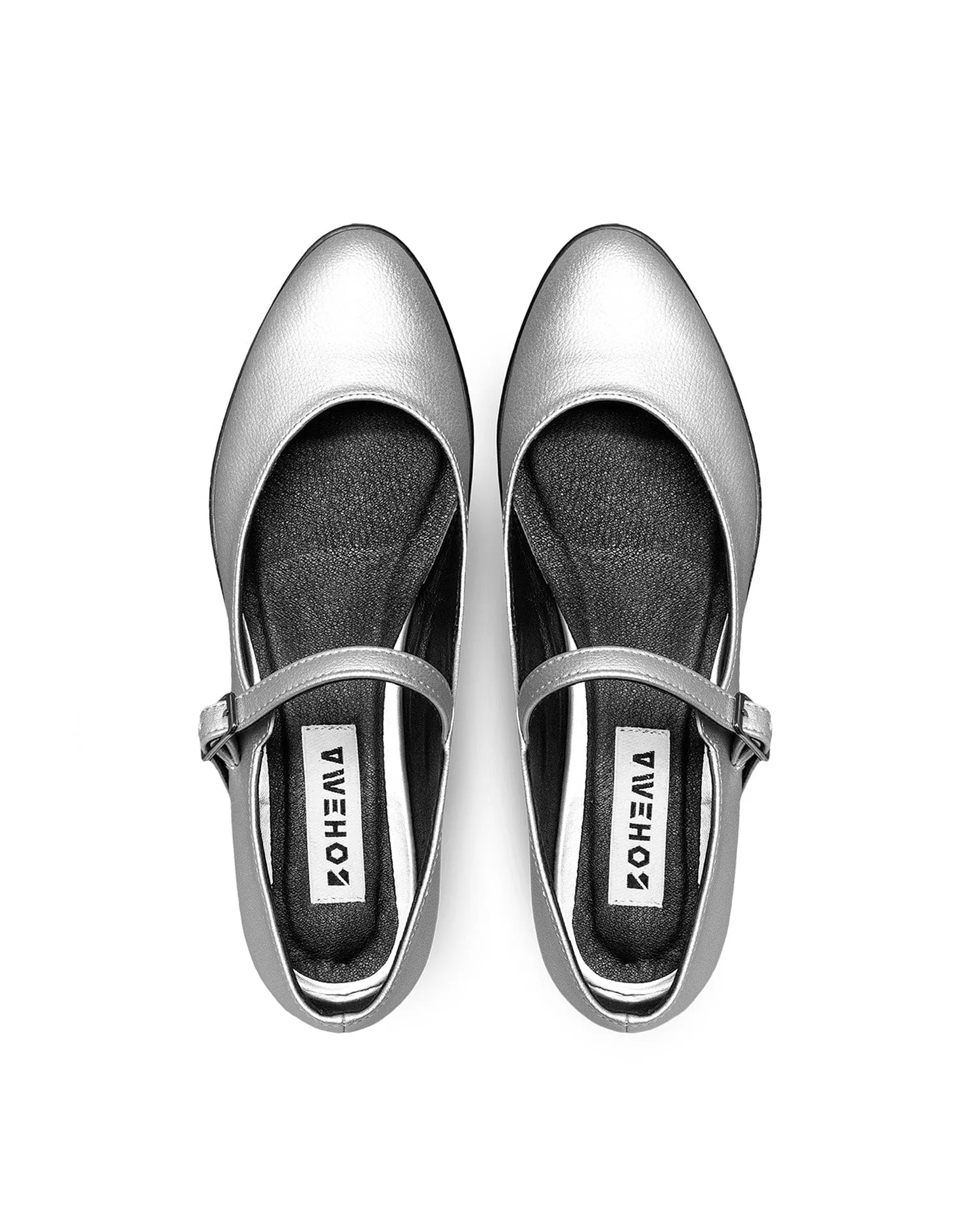 Mary Jane Women's Vegea? Grape Leather Vegan Pumps | Silver