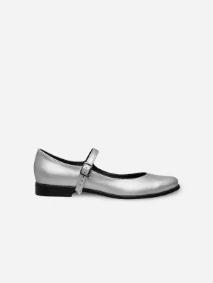 Mary Jane Women's Vegea? Grape Leather Vegan Pumps | Silver
