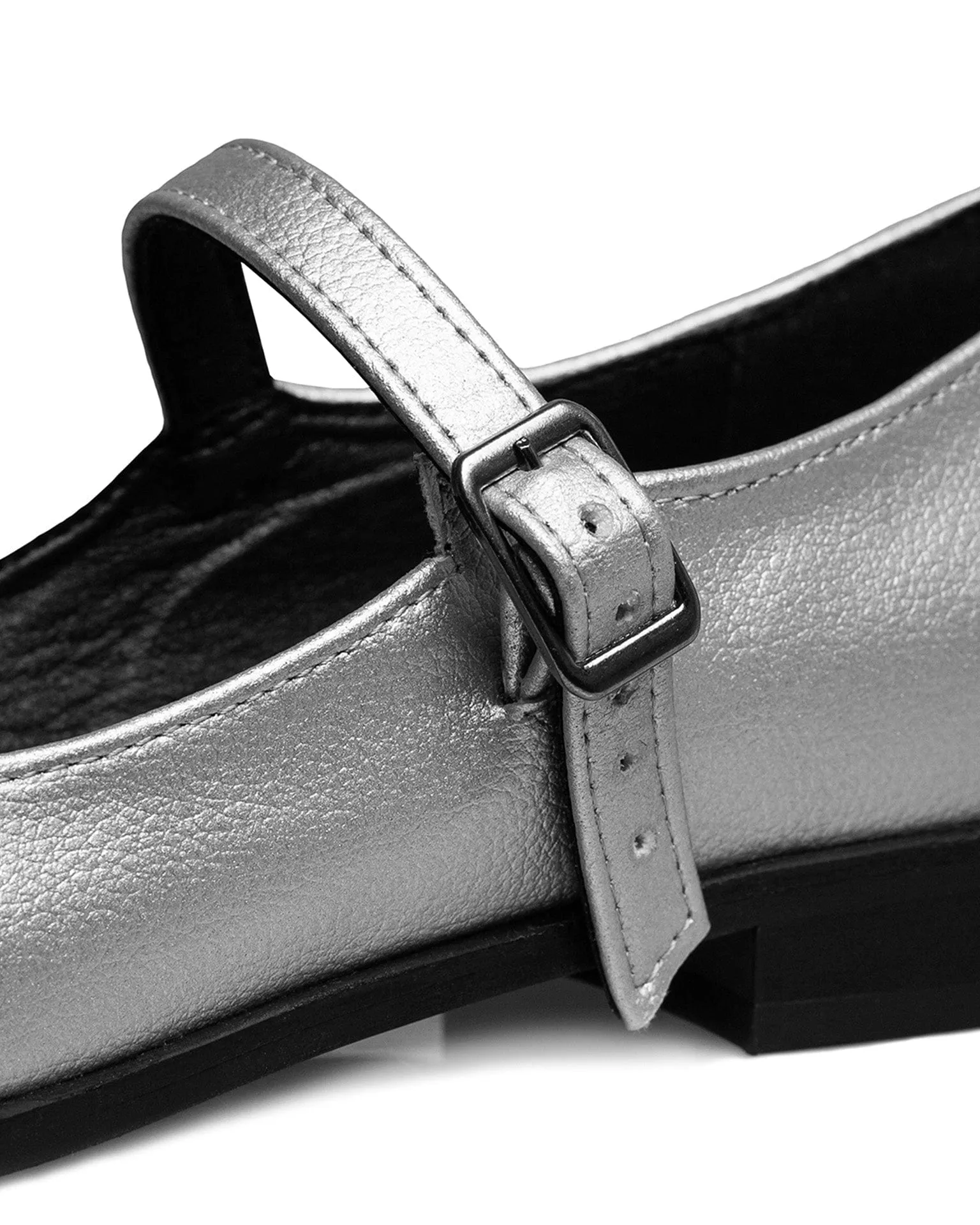 Mary Jane Women's Vegea? Grape Leather Vegan Pumps | Silver
