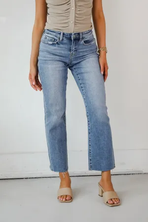 Melissa Medium Wash Mid-Rise Stretch Straight Jeans