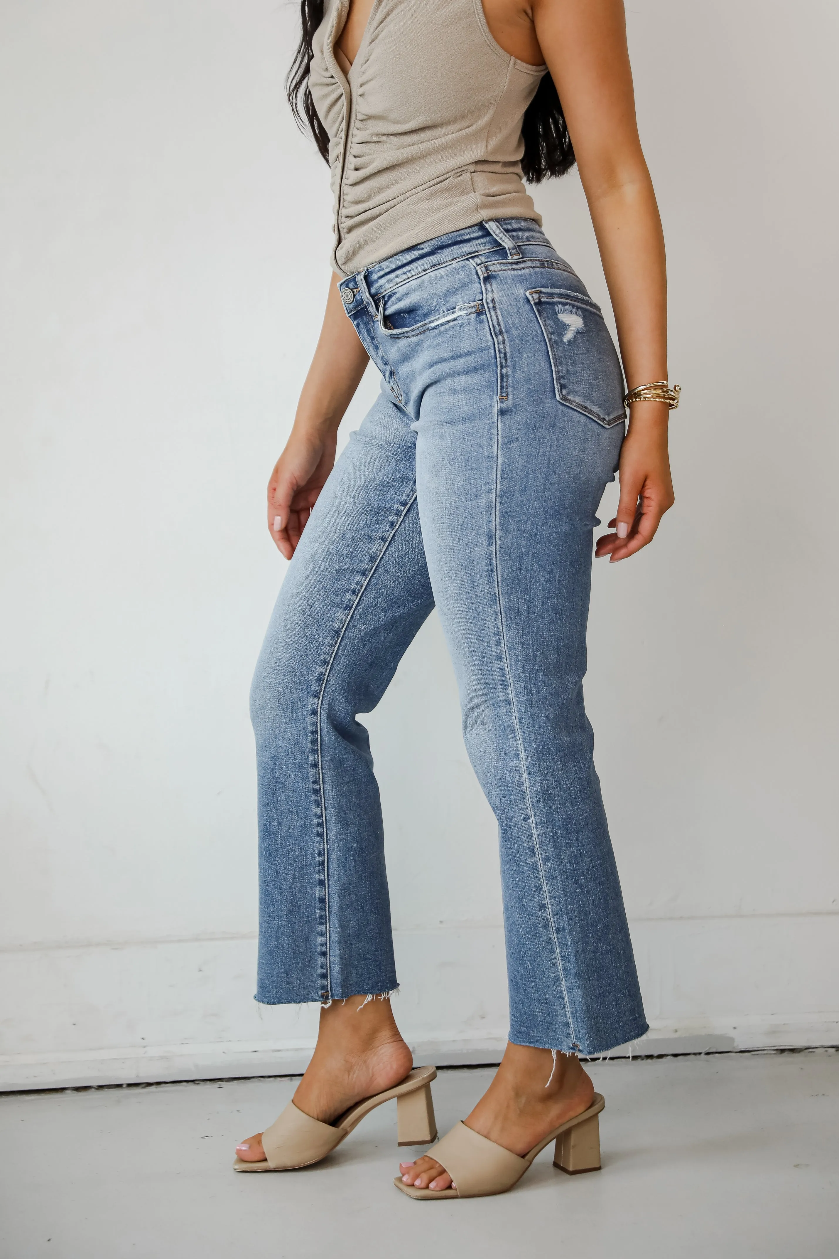 Melissa Medium Wash Mid-Rise Stretch Straight Jeans