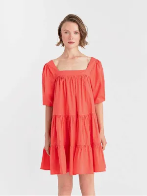 Mini Organic Cotton Poplin Square Neck Dress | Multiple Colours