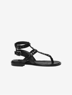 Nox Women's Vegan Grape Leather Gladiator Sandals | Black