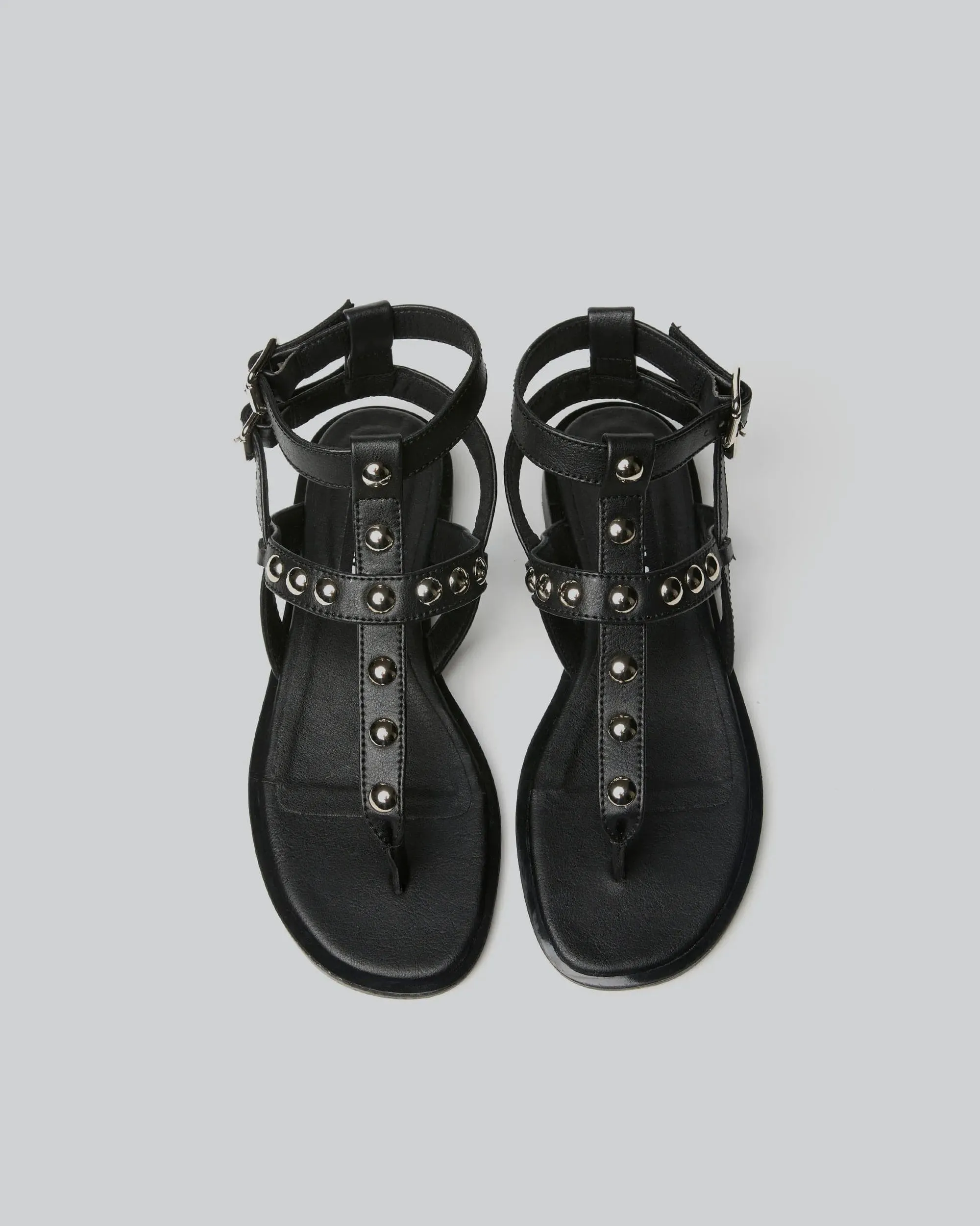 Nox Women's Vegan Grape Leather Gladiator Sandals | Black