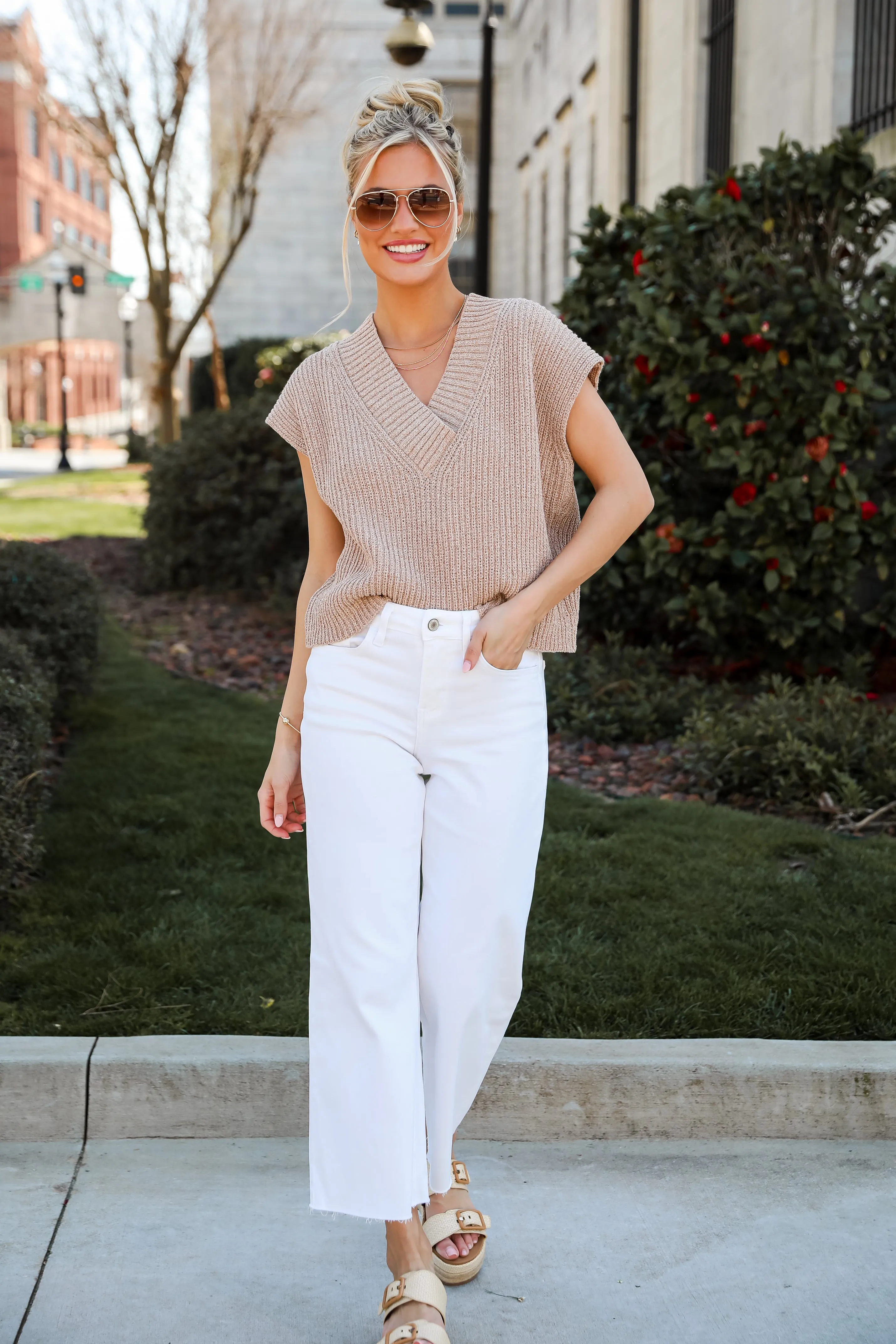 Olivia White Wide Leg Jeans