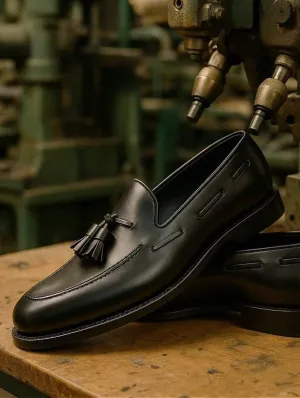 Pembroke Cactus Leather Vegan Tassel Loafer | Black