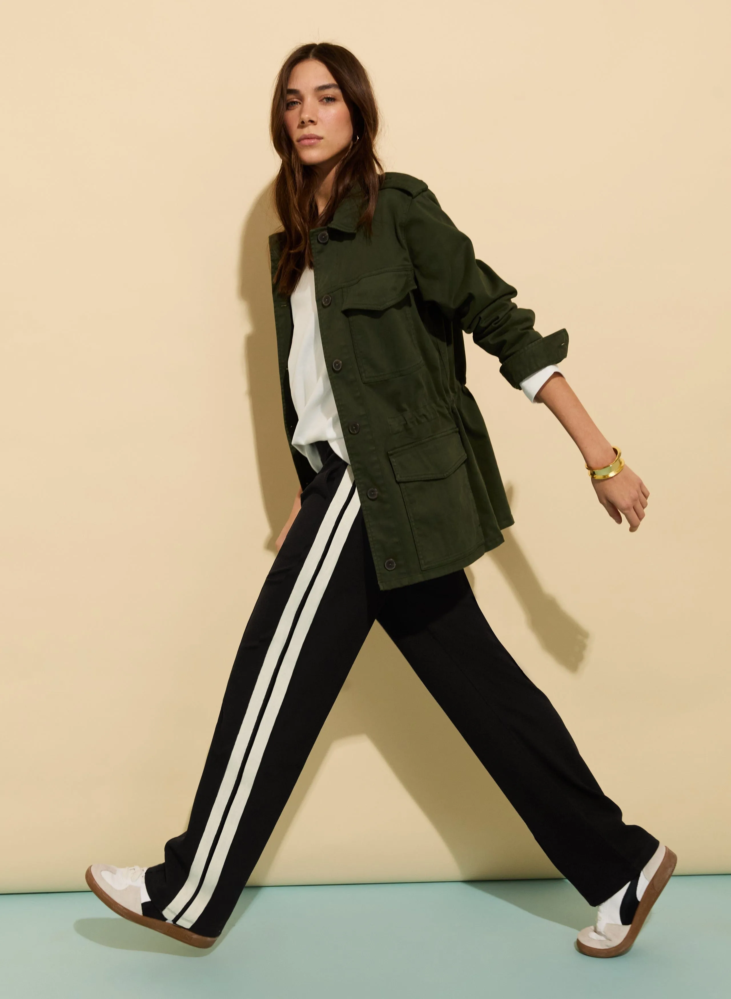 Petite Tippi?2.0 LENZING? ECOVERO? Side Stripe Trousers | Black & Cream