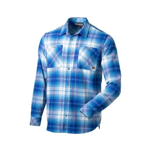Polaris Men's Plaid Flannel Shirt Button-Up Blue