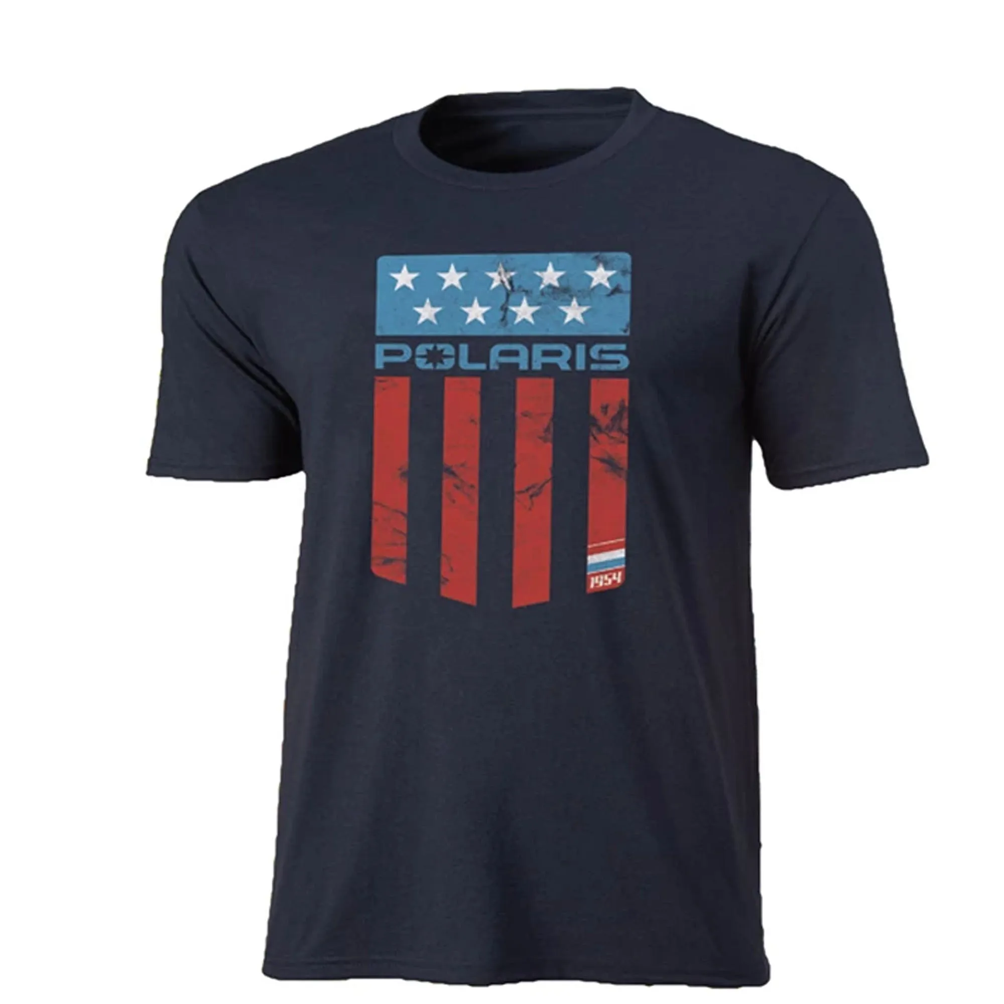 Polaris USA Flag Short Sleeve T-Shirt Navy Blue