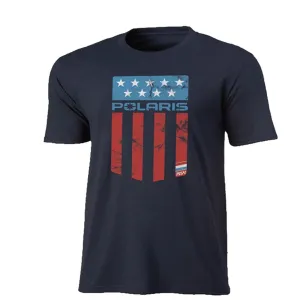 Polaris USA Flag Short Sleeve T-Shirt Navy Blue