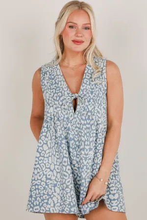 Precious Look Denim Leopard Romper