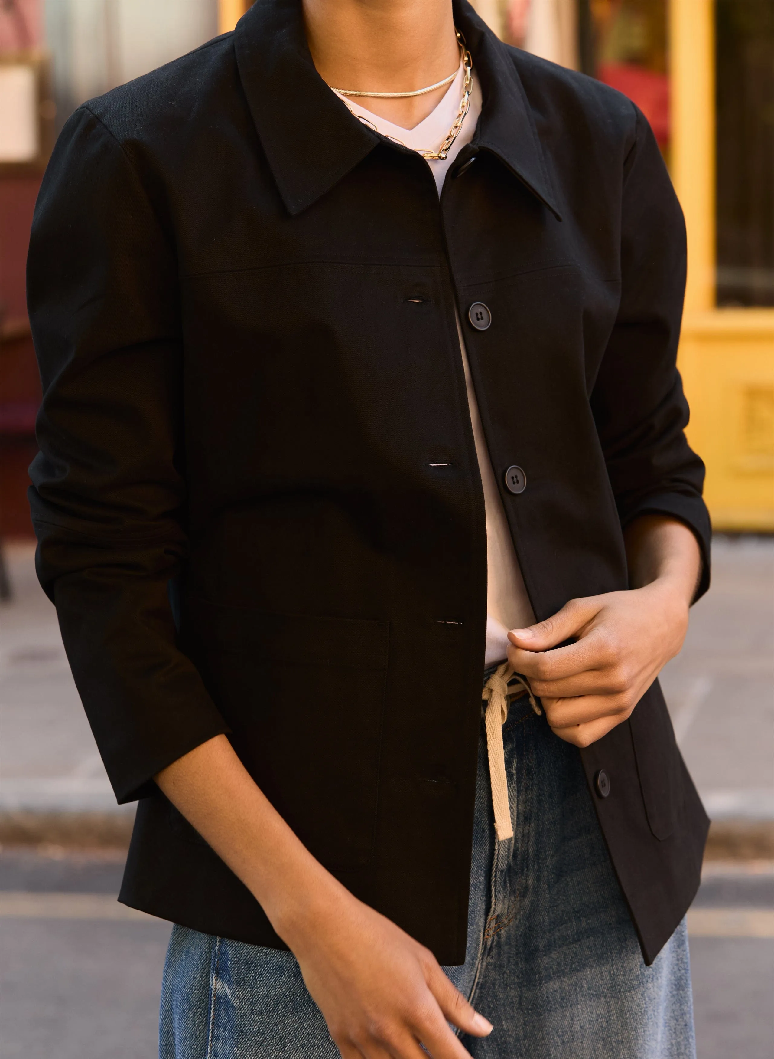 Raphaelle Organic Cotton?Jacket | Caviar Black