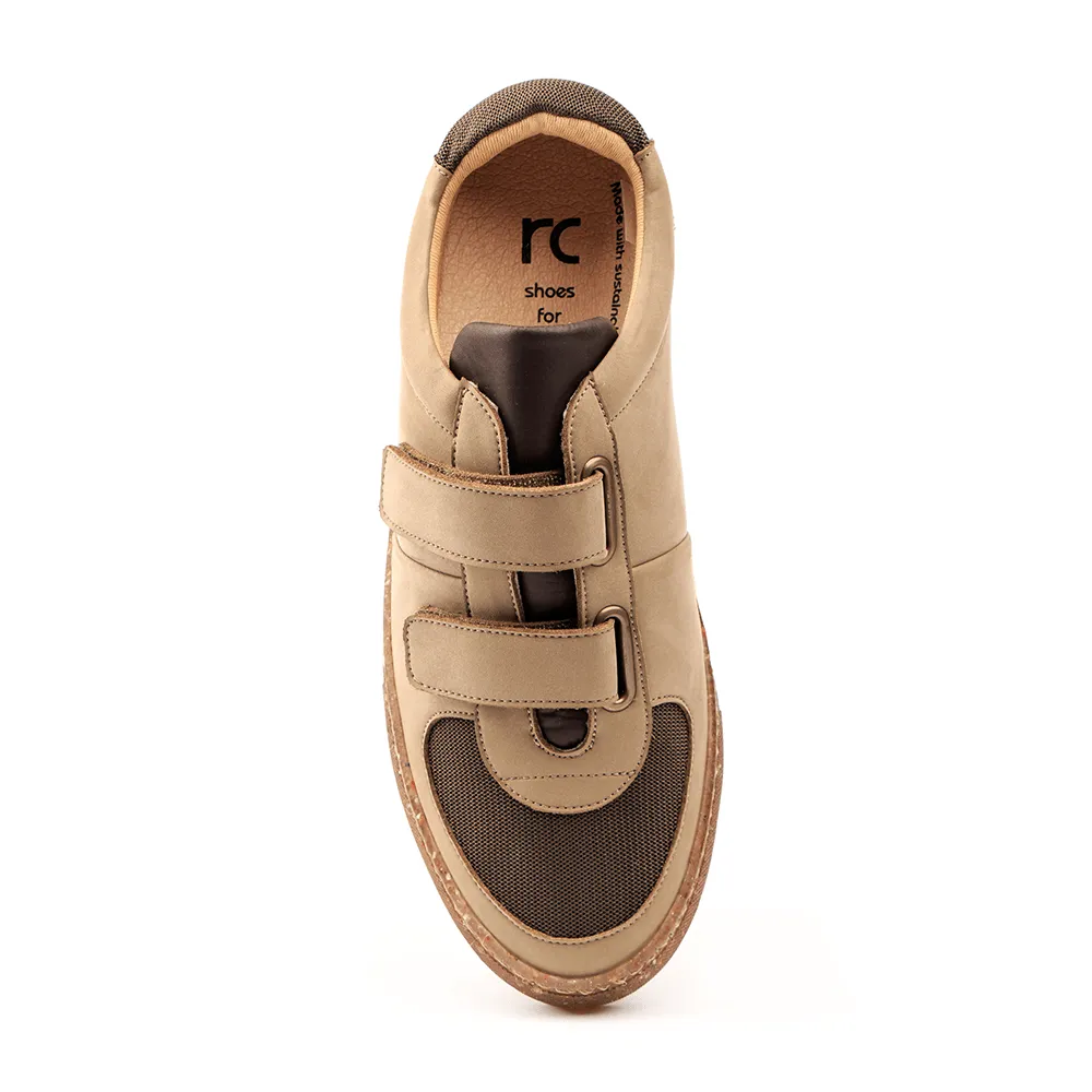 RC Double Velcro Vegan Leather Sneakers | Brown