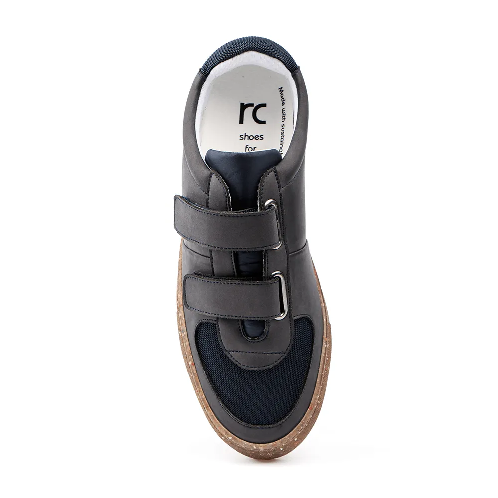 RC Double Velcro Vegan Leather Sneakers | Navy