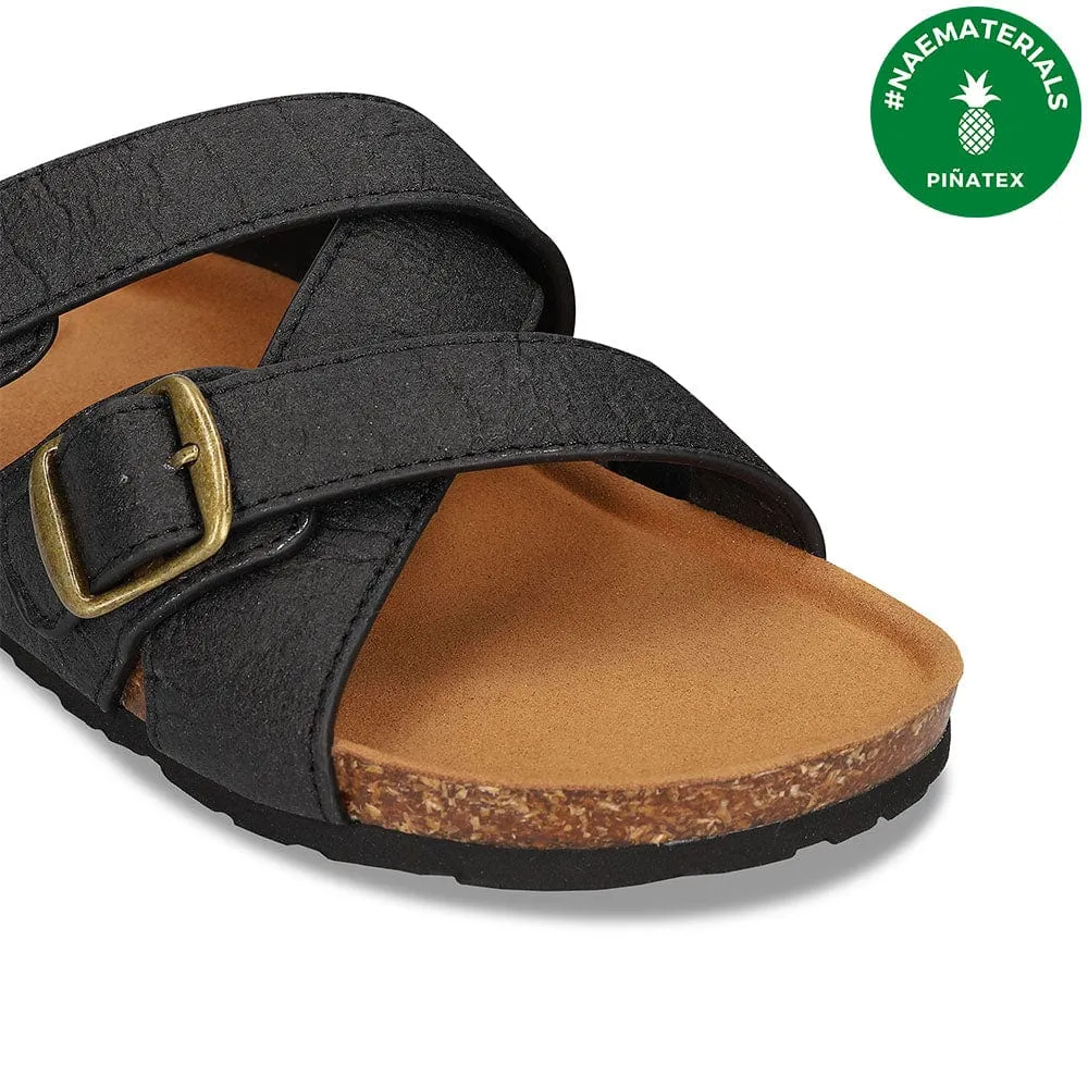 Samet Unisex Pi?atex Vegan Leather Sandals | Black