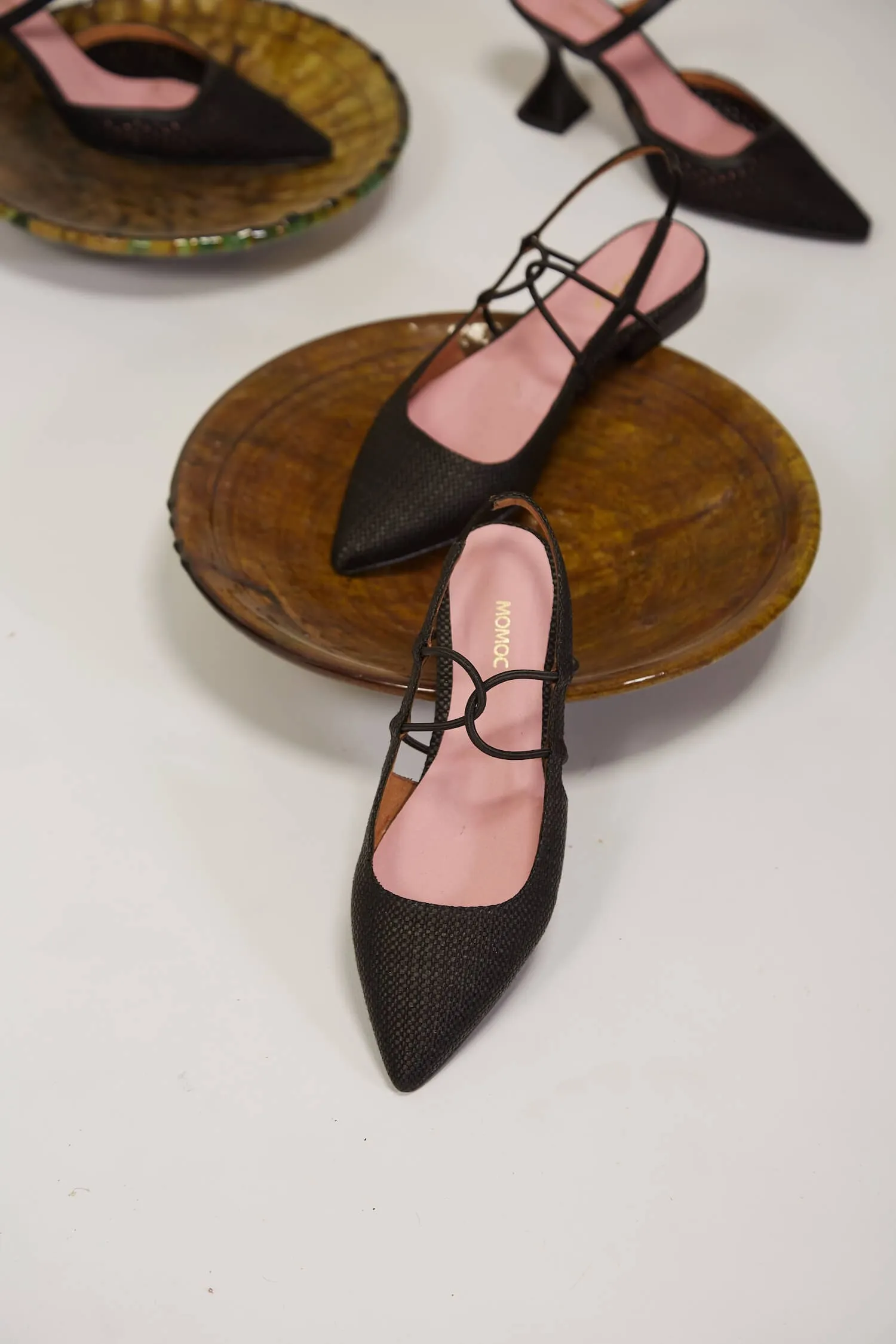 Sandalias Eco Suede Vegan Slingback Pumps | Black