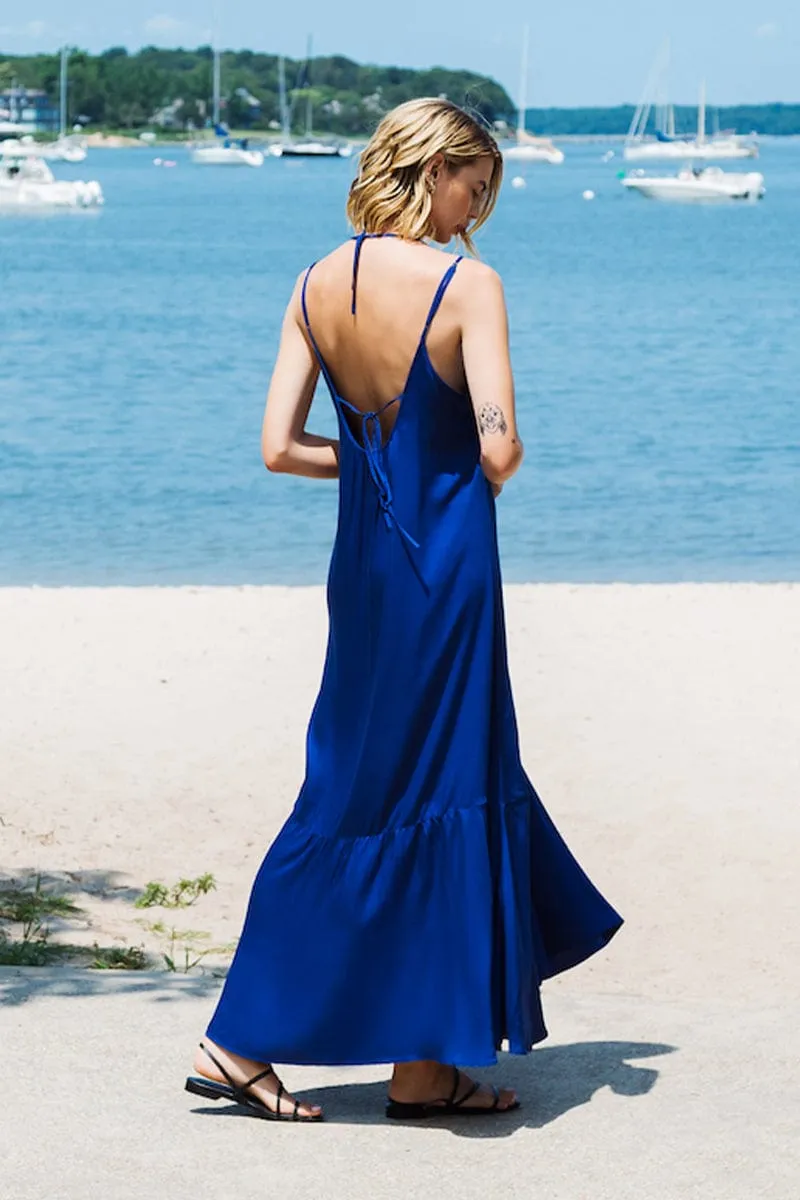 Santa Fe TENCEL? Vegan Silk Maxi Dress | Blue