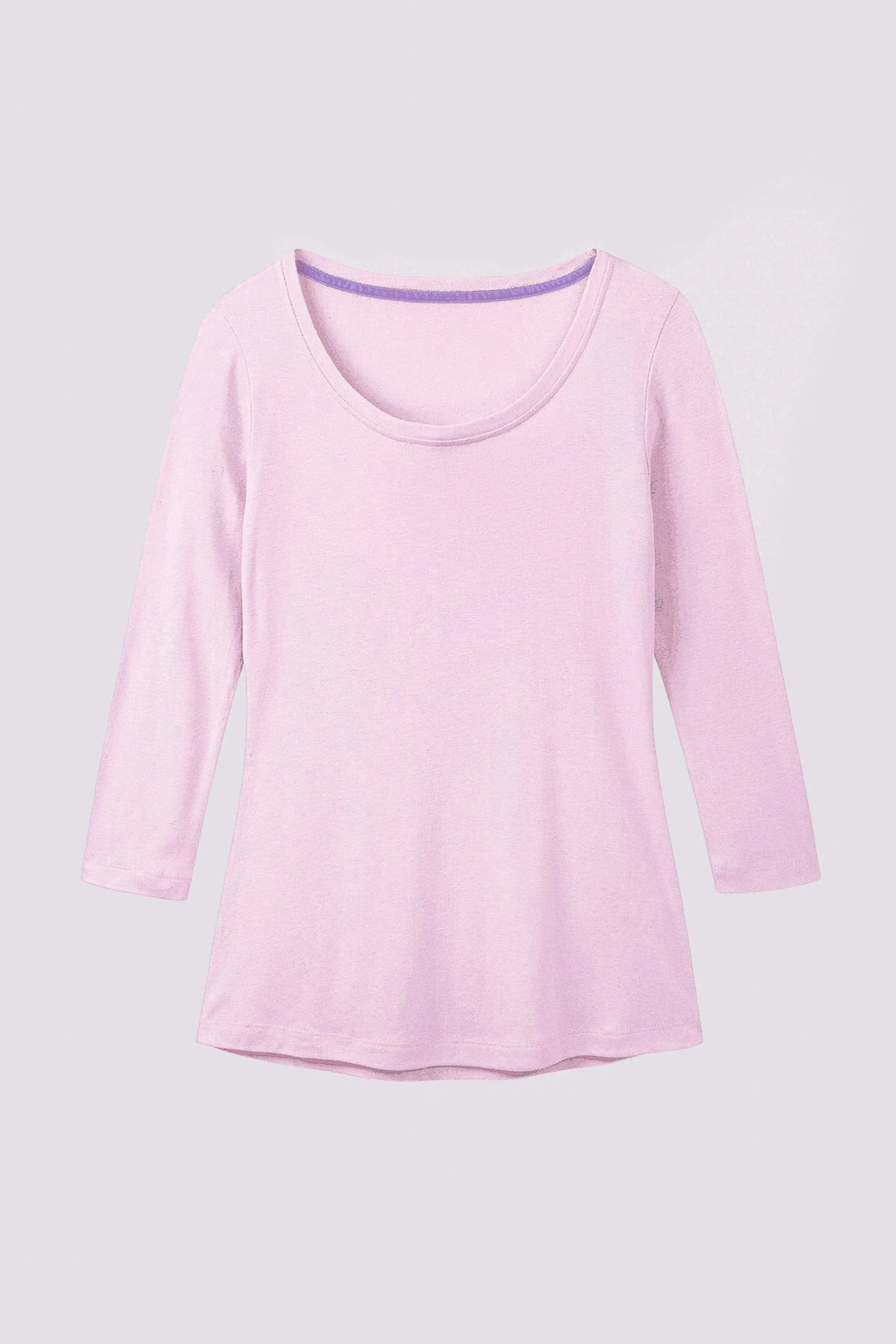 Scoop Neck 3/4 Sleeve Cotton TENCEL? Modal Blend T-Shirt | Multiple Colours