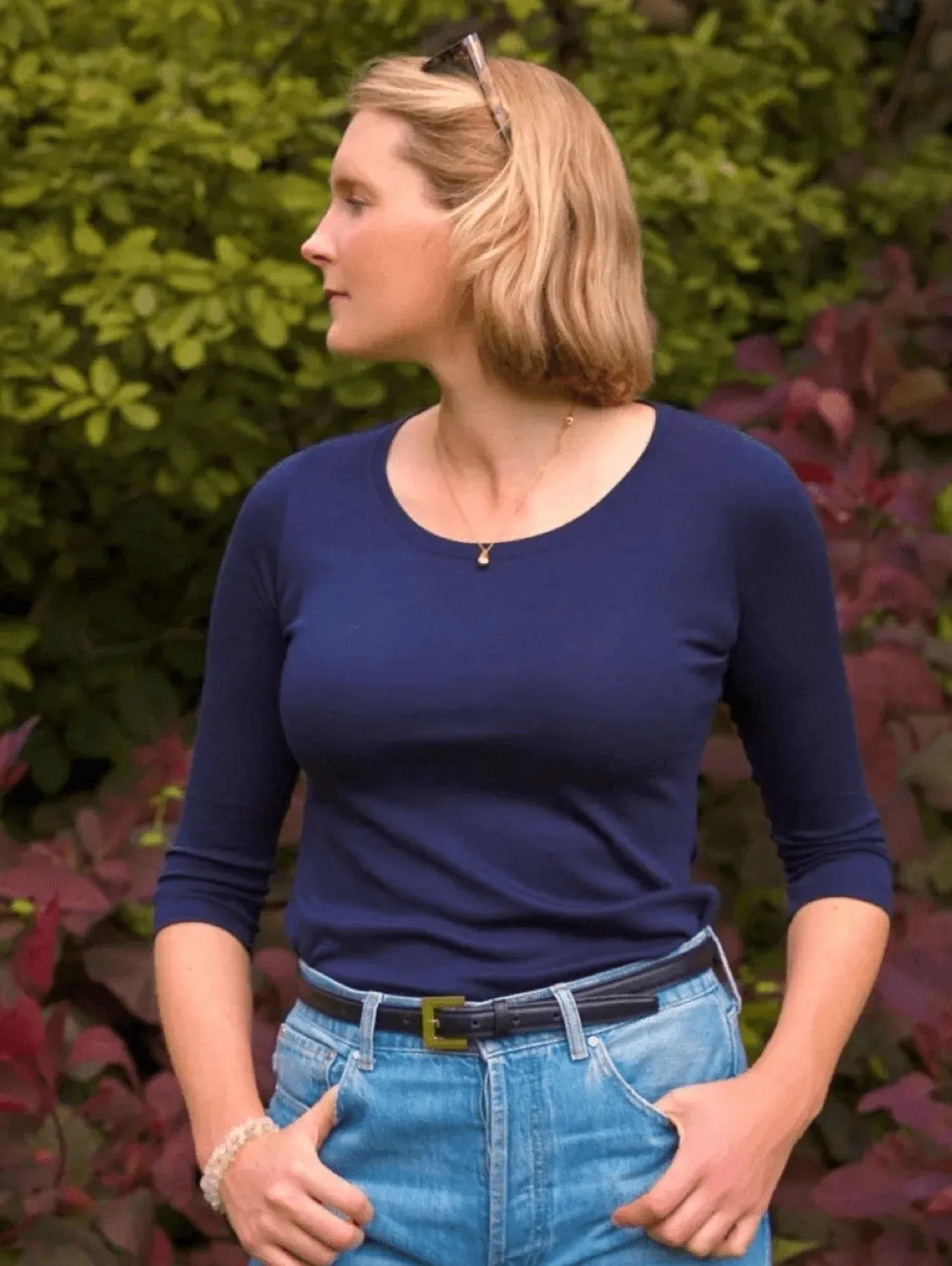 Scoop Neck 3/4 Sleeve Cotton TENCEL? Modal Blend T-Shirt | Multiple Colours