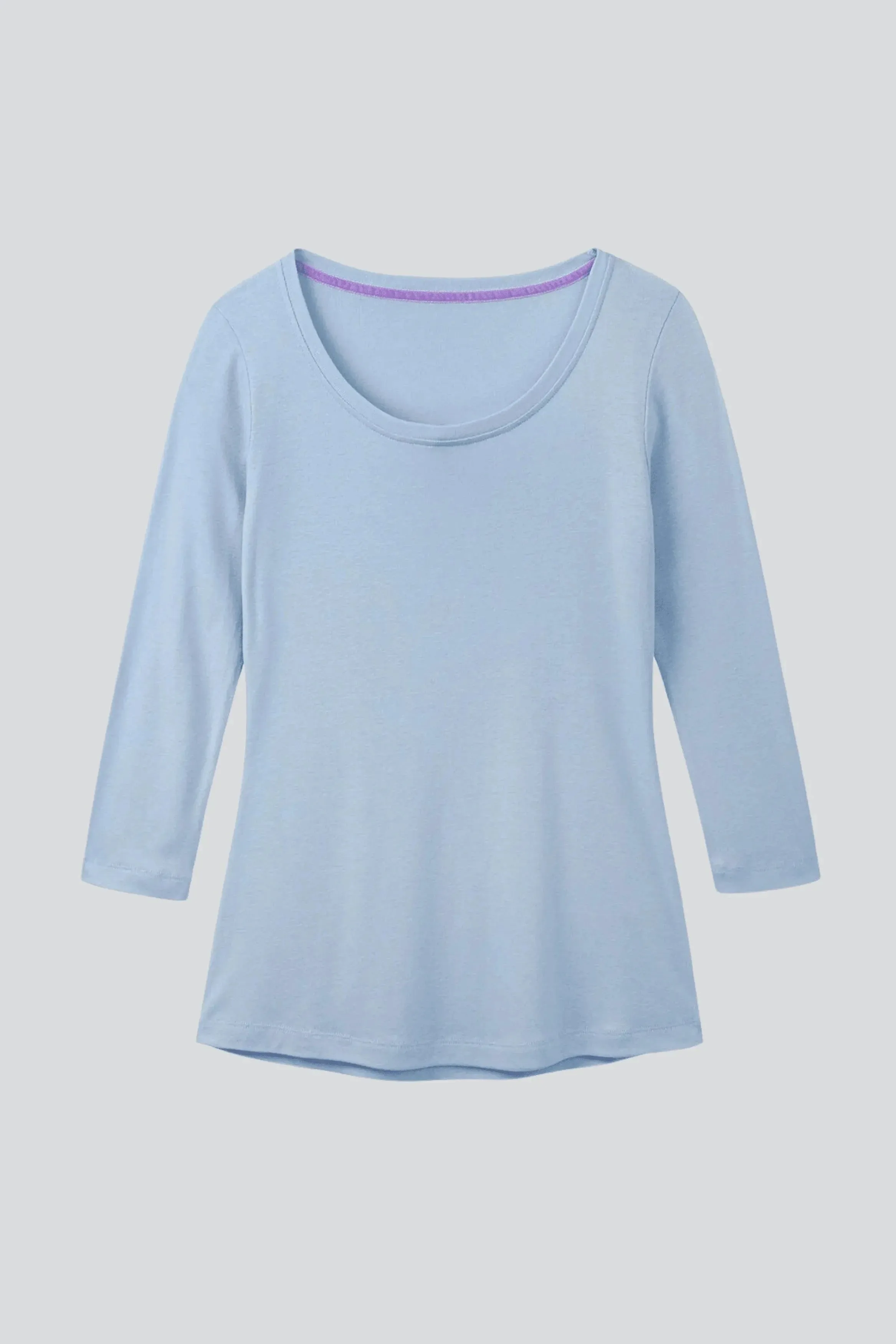 Scoop Neck 3/4 Sleeve Cotton TENCEL? Modal Blend T-Shirt | Multiple Colours