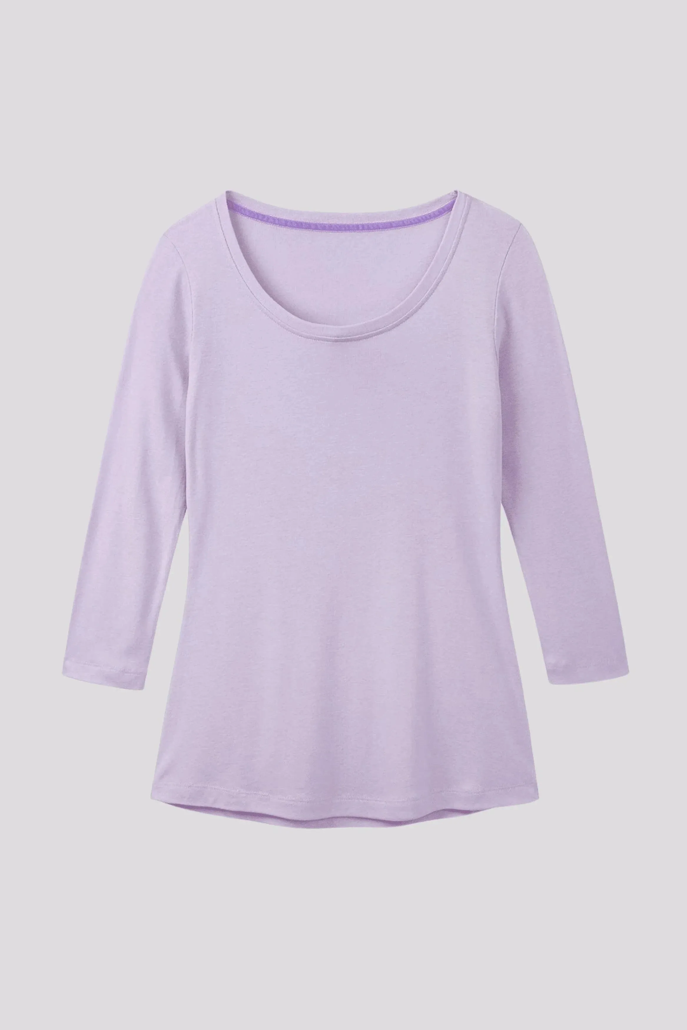 Scoop Neck 3/4 Sleeve Cotton TENCEL? Modal Blend T-Shirt | Multiple Colours