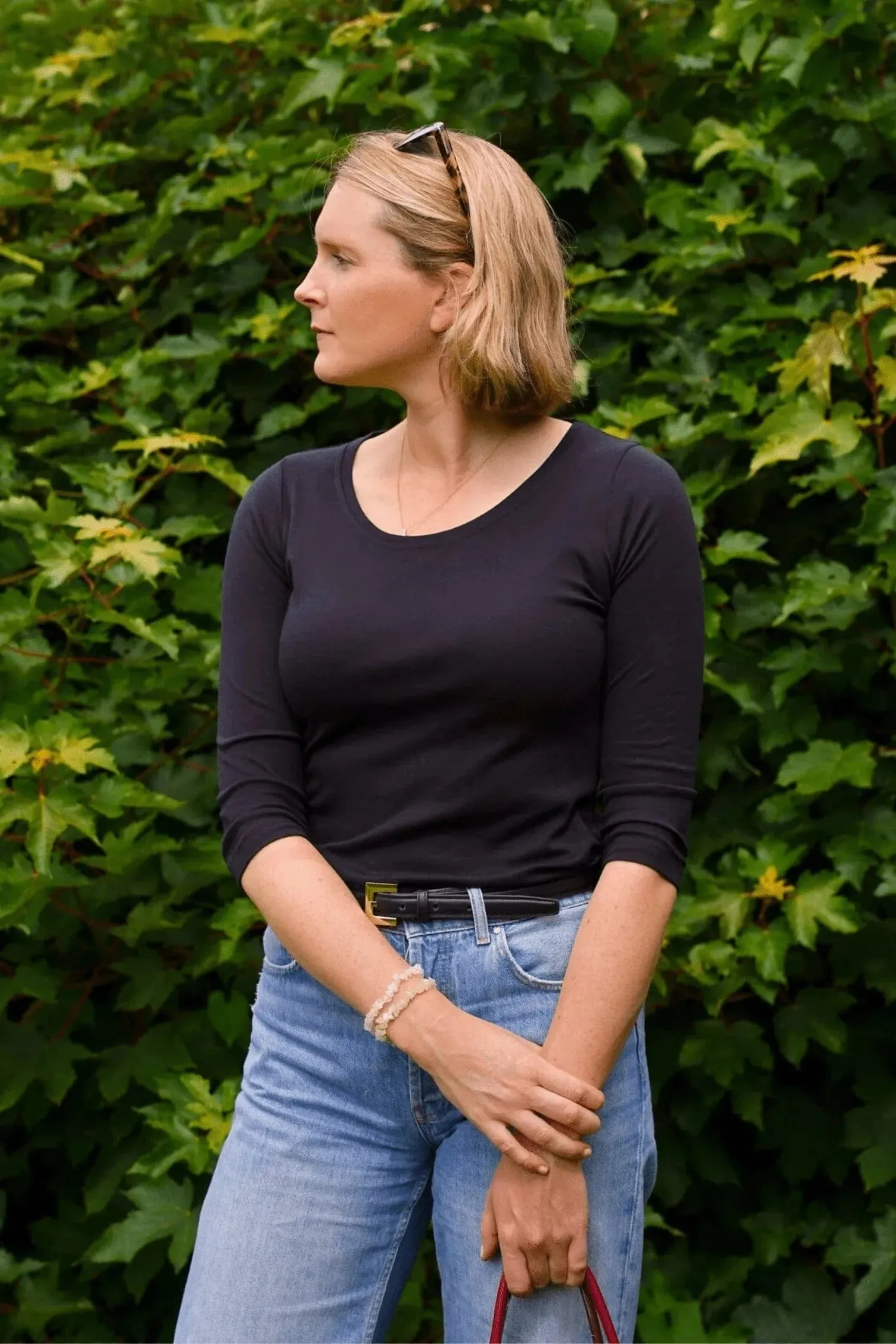 Scoop Neck 3/4 Sleeve Cotton TENCEL? Modal Blend T-Shirt | Multiple Colours