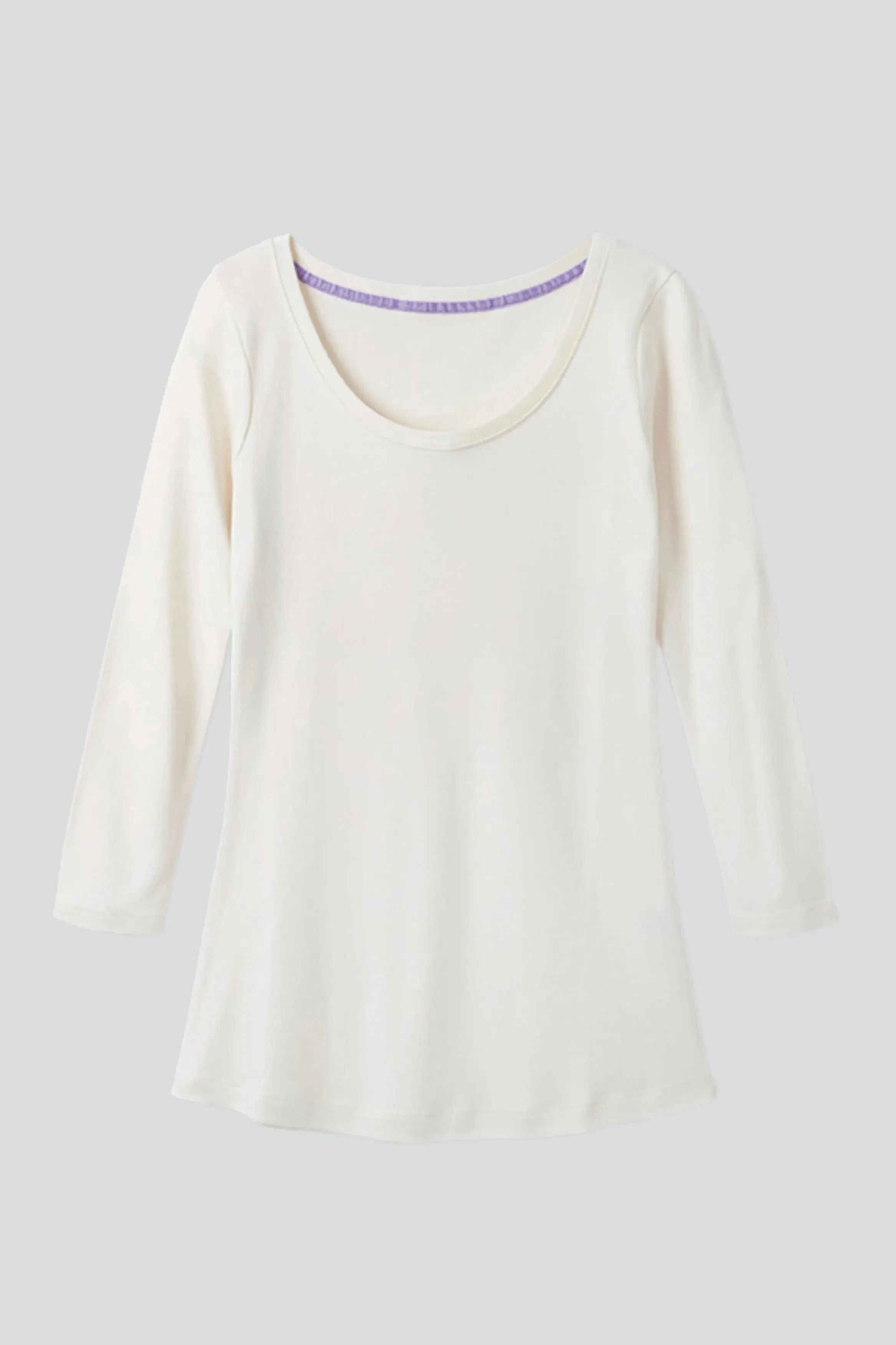 Scoop Neck 3/4 Sleeve Cotton TENCEL? Modal Blend T-Shirt | Multiple Colours