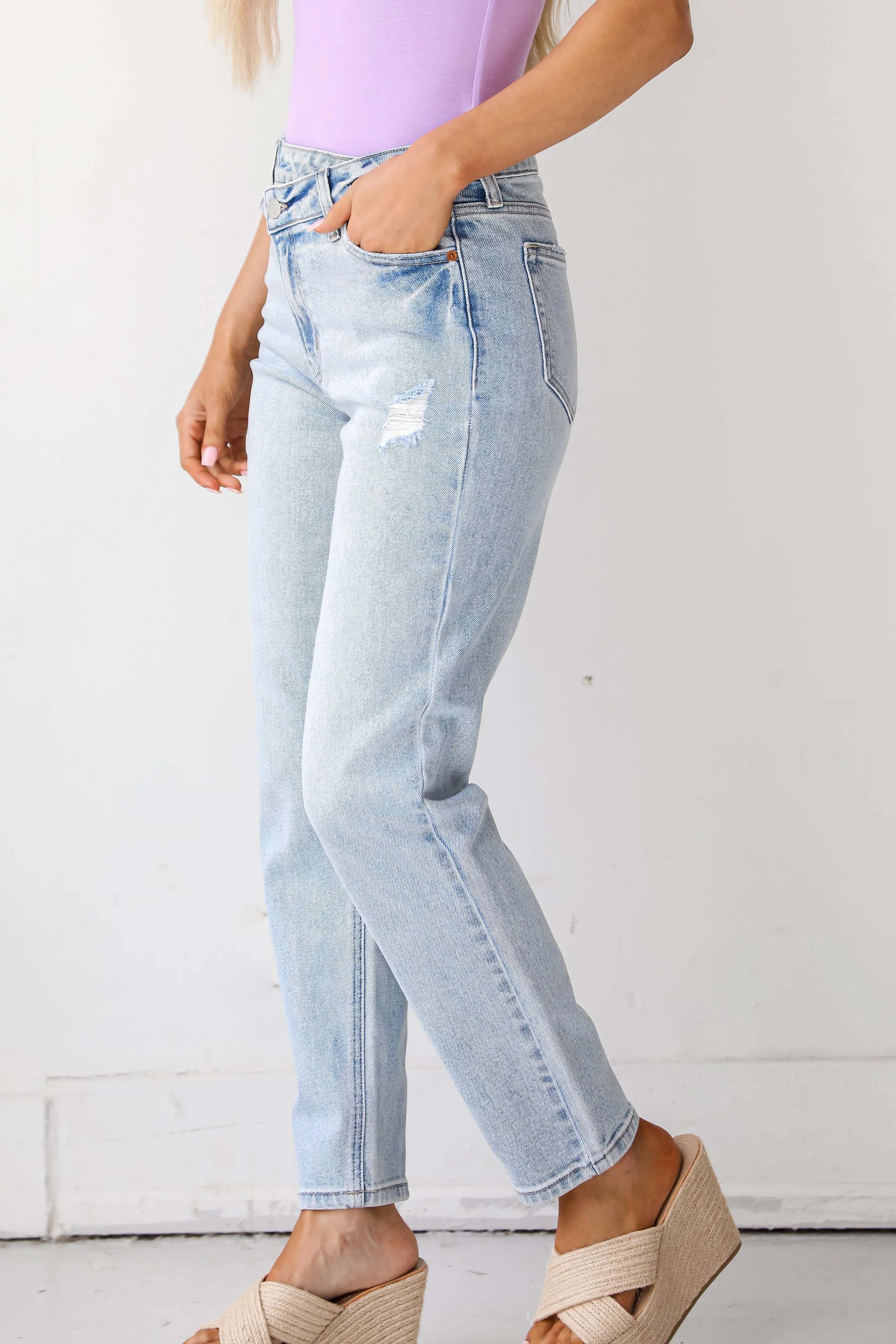 Seek Me Out Asymmetrical Mom Jeans