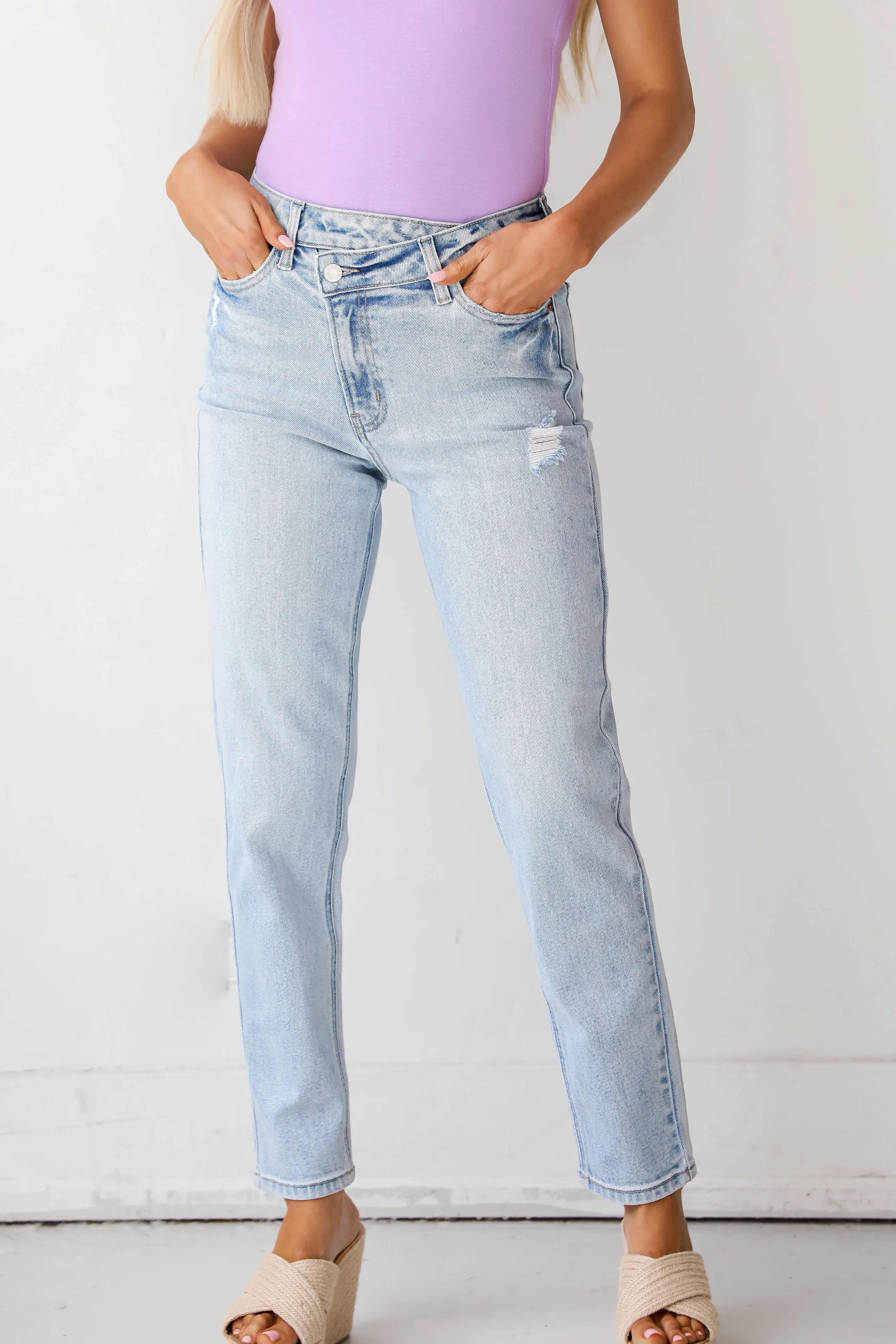 Seek Me Out Asymmetrical Mom Jeans
