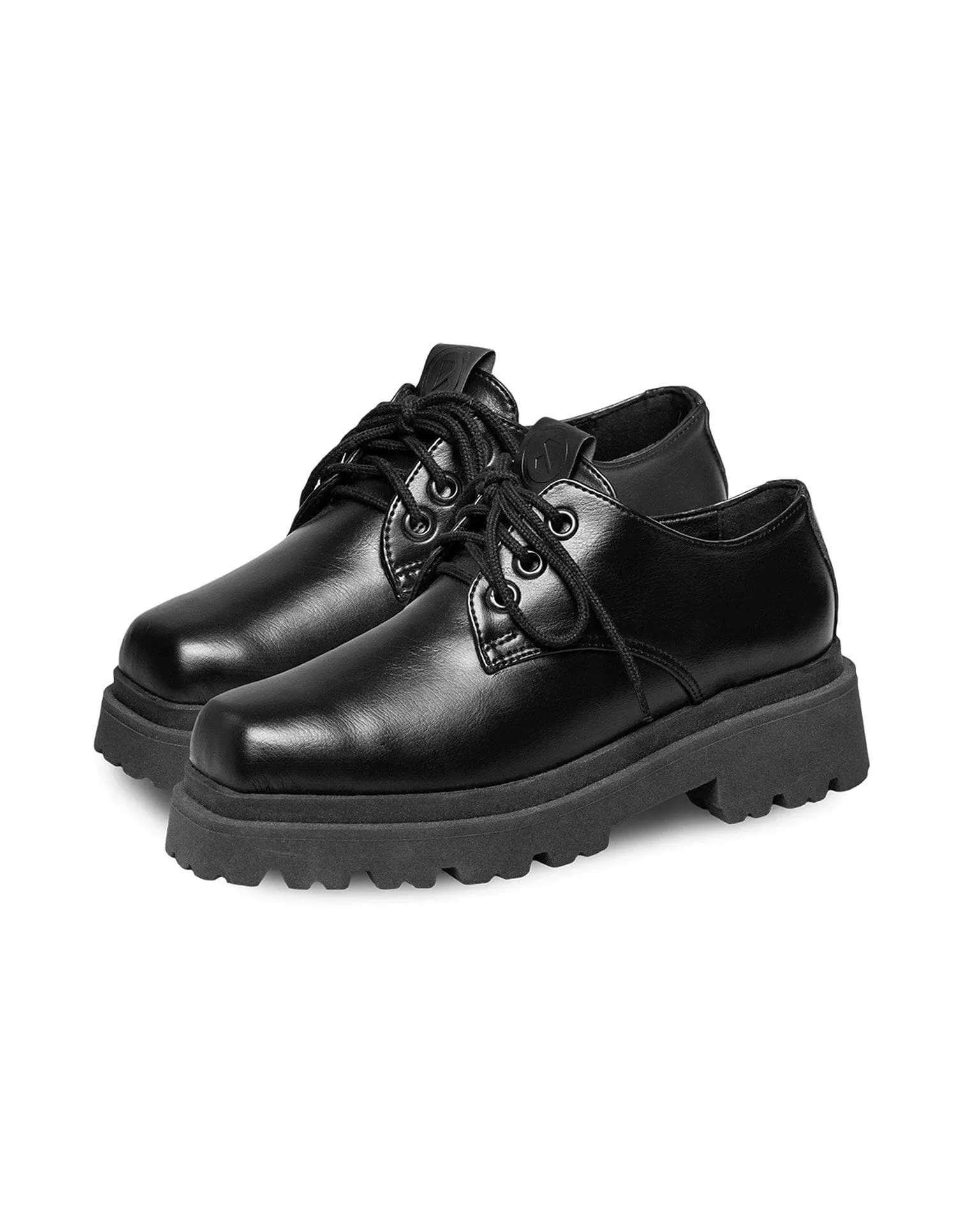 Sienna Women's Vegan Grape Leather Squared Derbys | Black