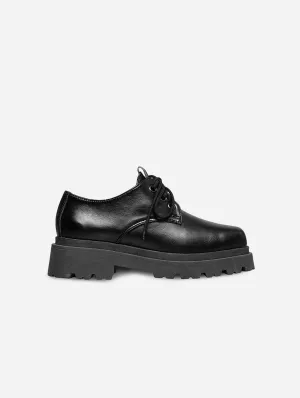 Sienna Women's Vegan Grape Leather Squared Derbys | Black